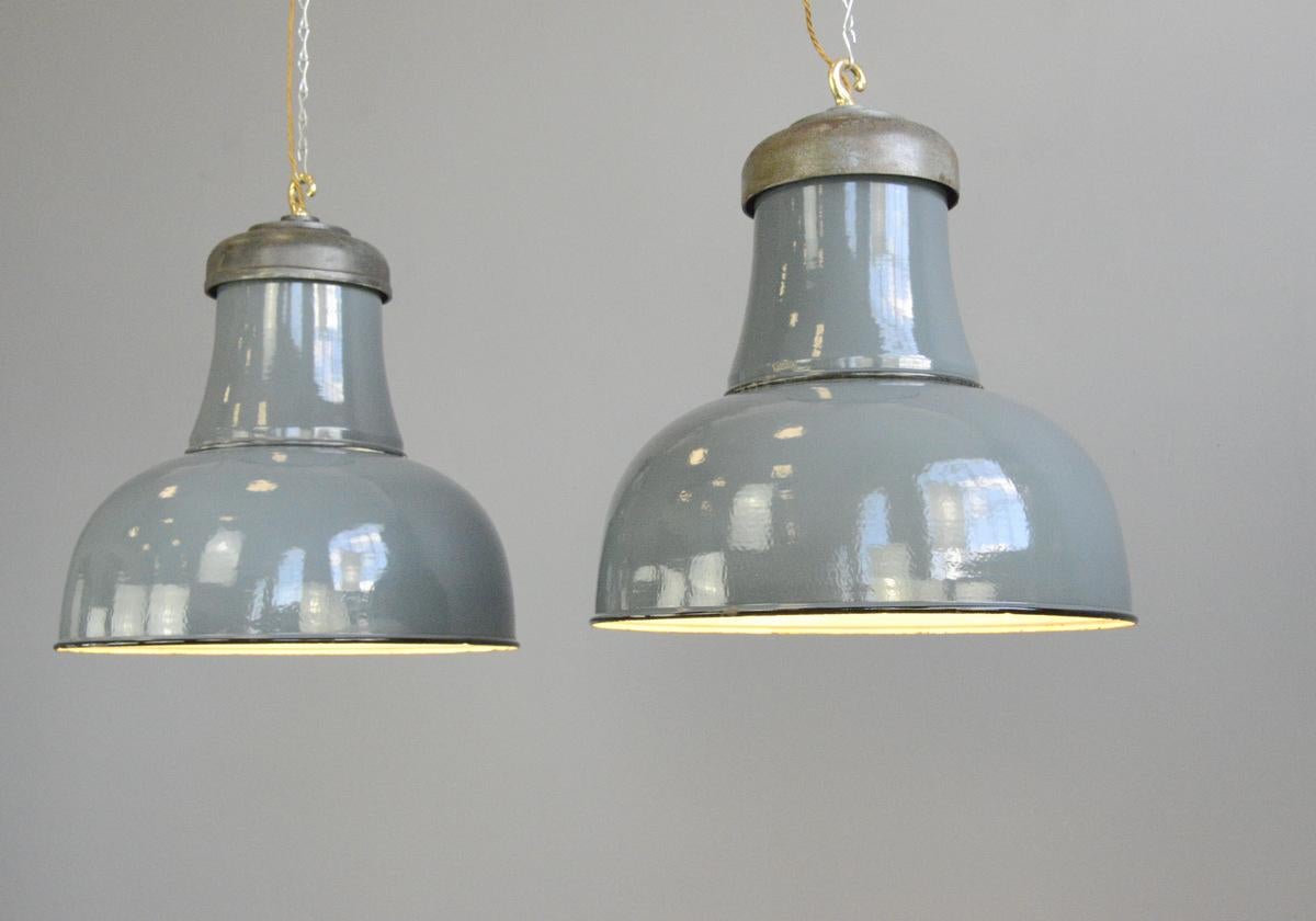Industrial Extra Large Factory Lights by Schaco, circa 1930s