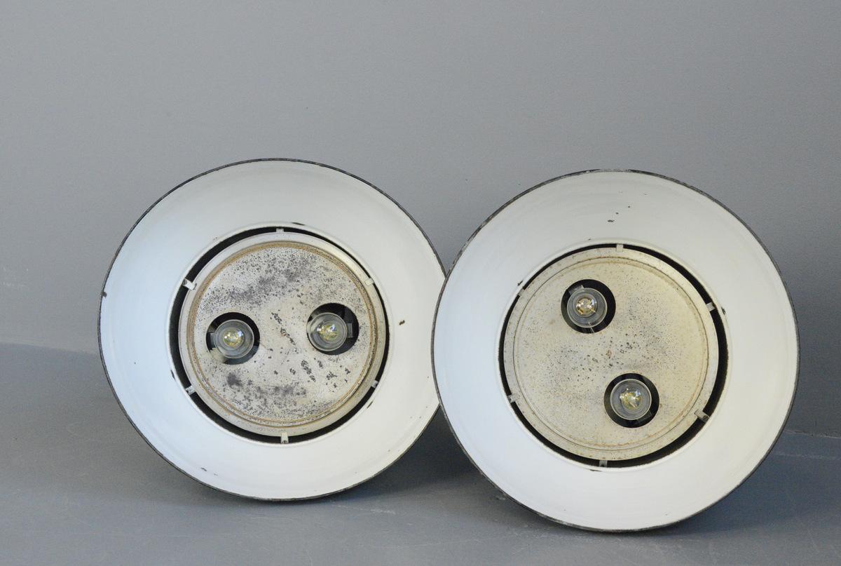 Extra Large Factory Pendant Lights by Kandem, circa 1930s 2