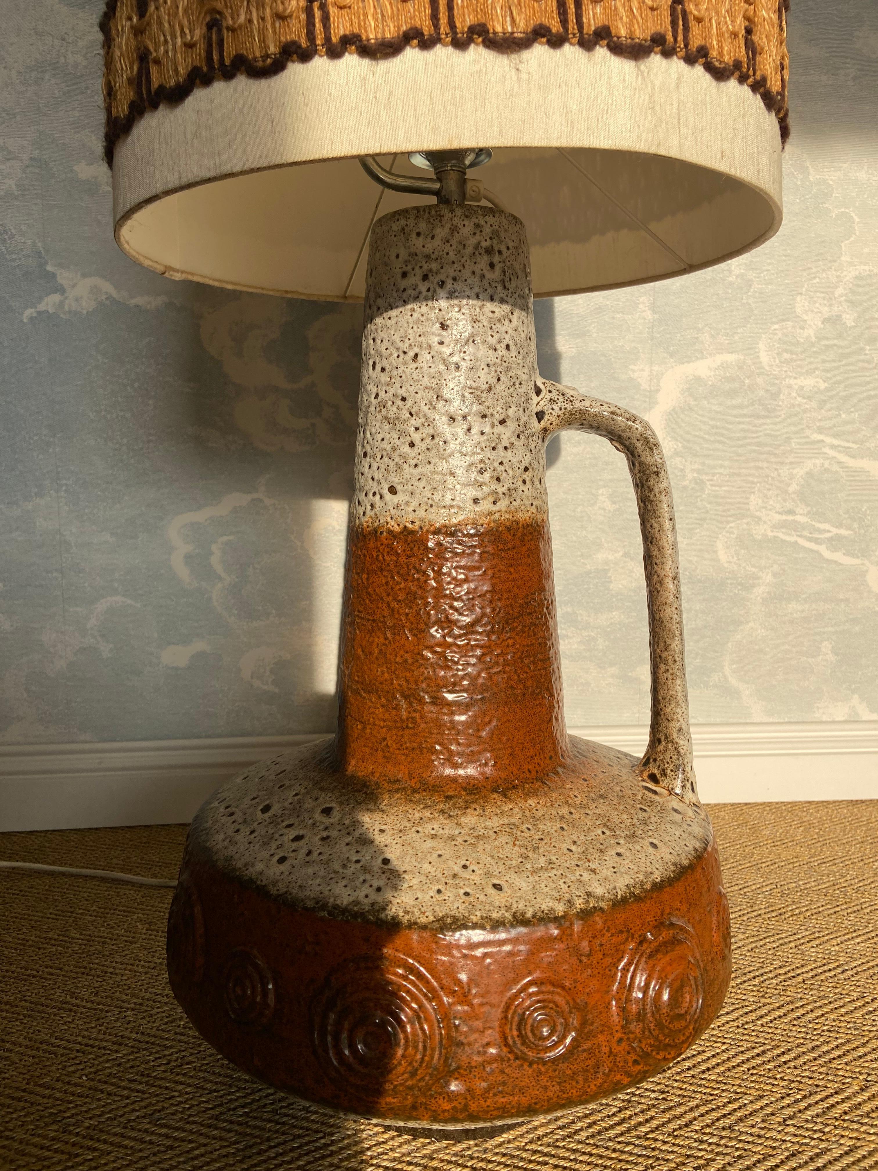 Lámpara de pie XL de Hustadt Leuchten, Alemania, años 70, , Studio Ceramic, Fat Lava en venta 7