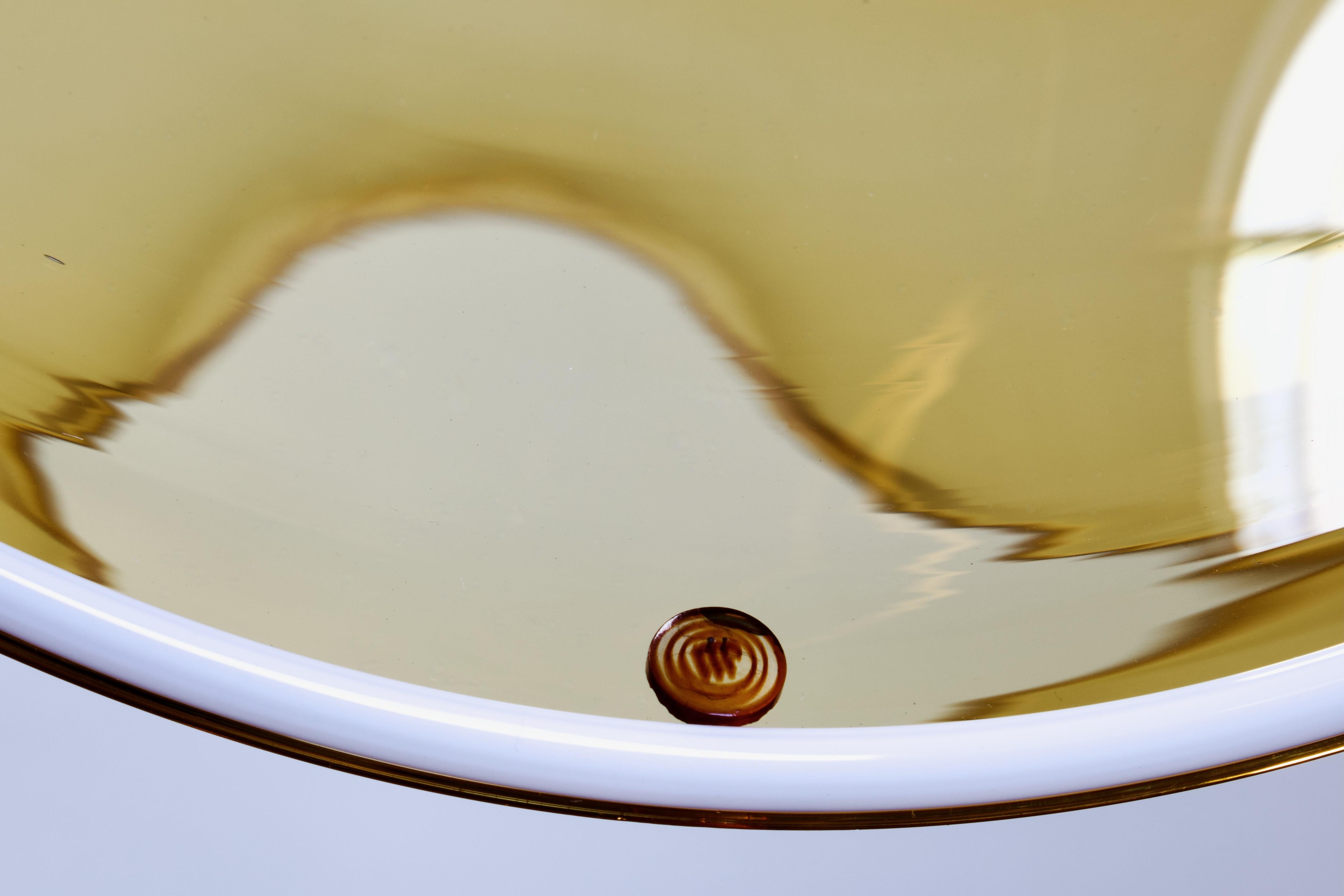 Lampada a sospensione XL in vetro di Murano ambrato e floreale di La Murrina, Italia, anni '70 in vendita 6