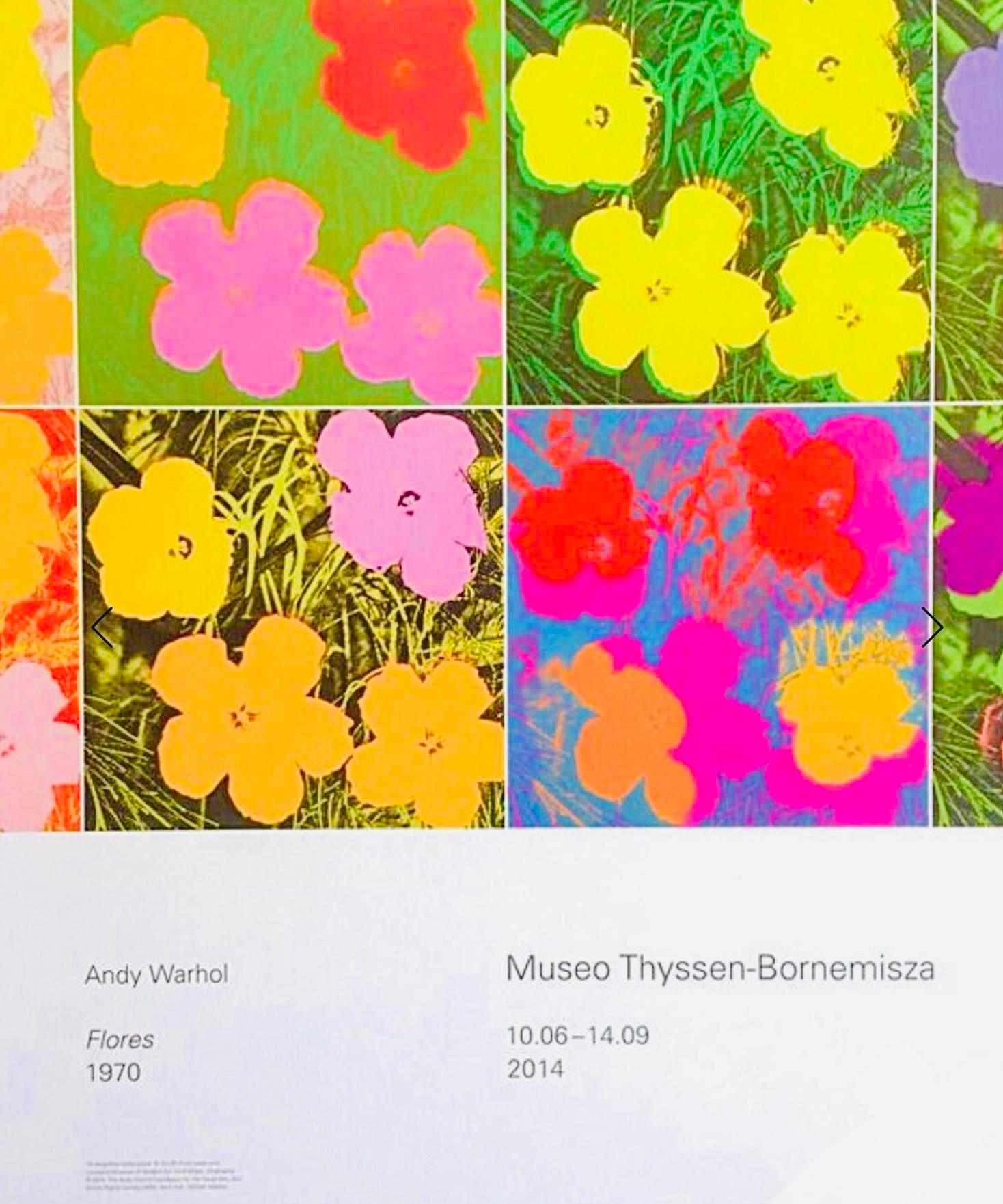 Mid-Century Modern XL Flowers 1970 Andy Warhol Foundation Pop Art Exhibition Lithograph Poster For Sale