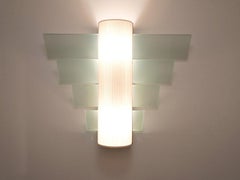 Extra Large French Art Deco Period Brass and Glass Wall Sconce