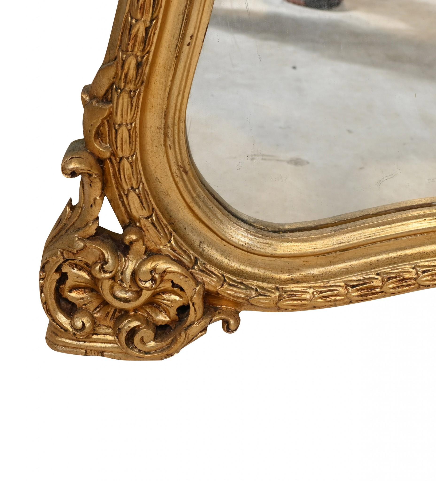 XL Specchio francese in legno dorato in piedi Rococo Pier Specchi 7 piedi in vendita 3