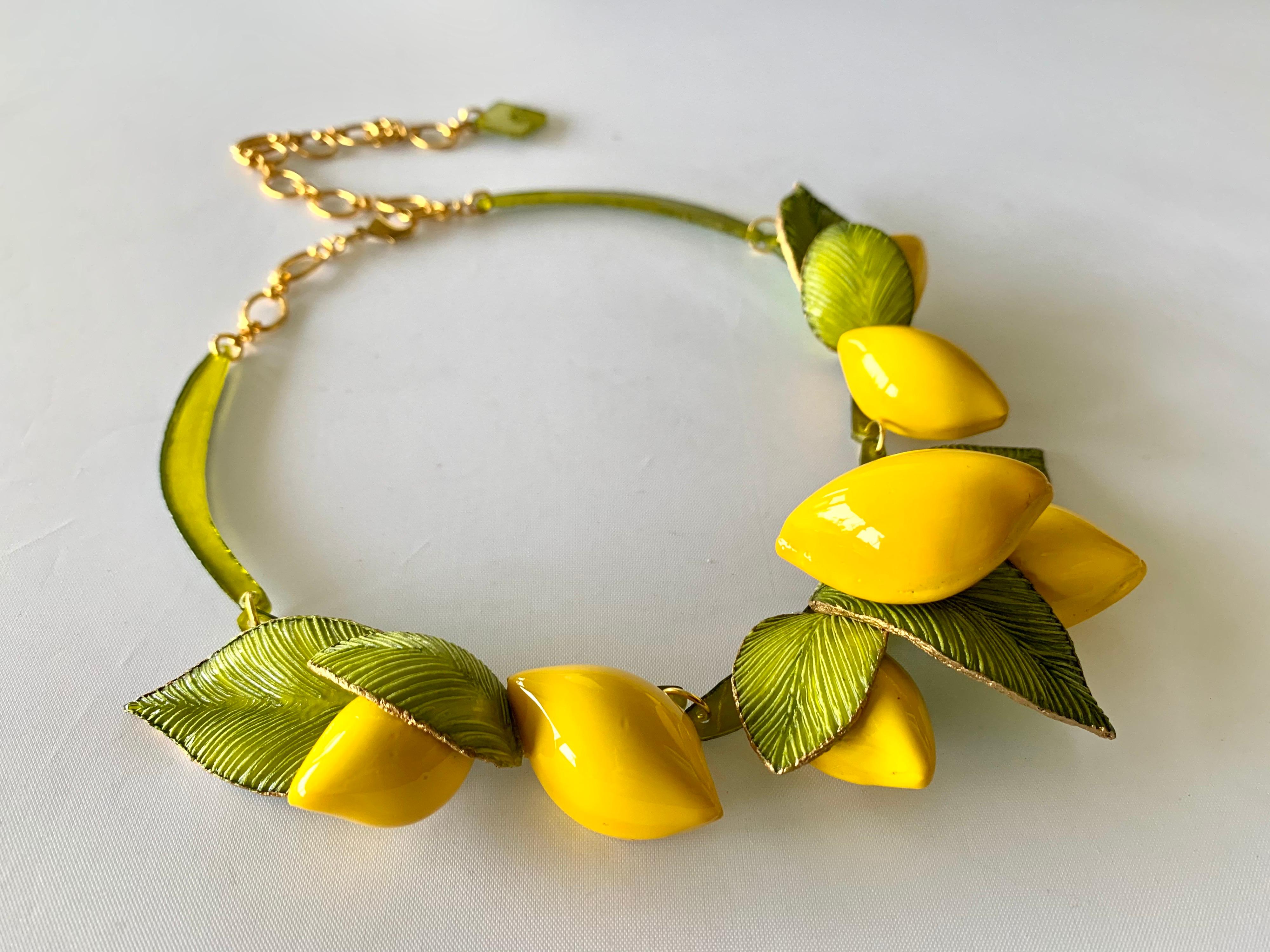 Contemporary XL French Lemon Statement Necklace 