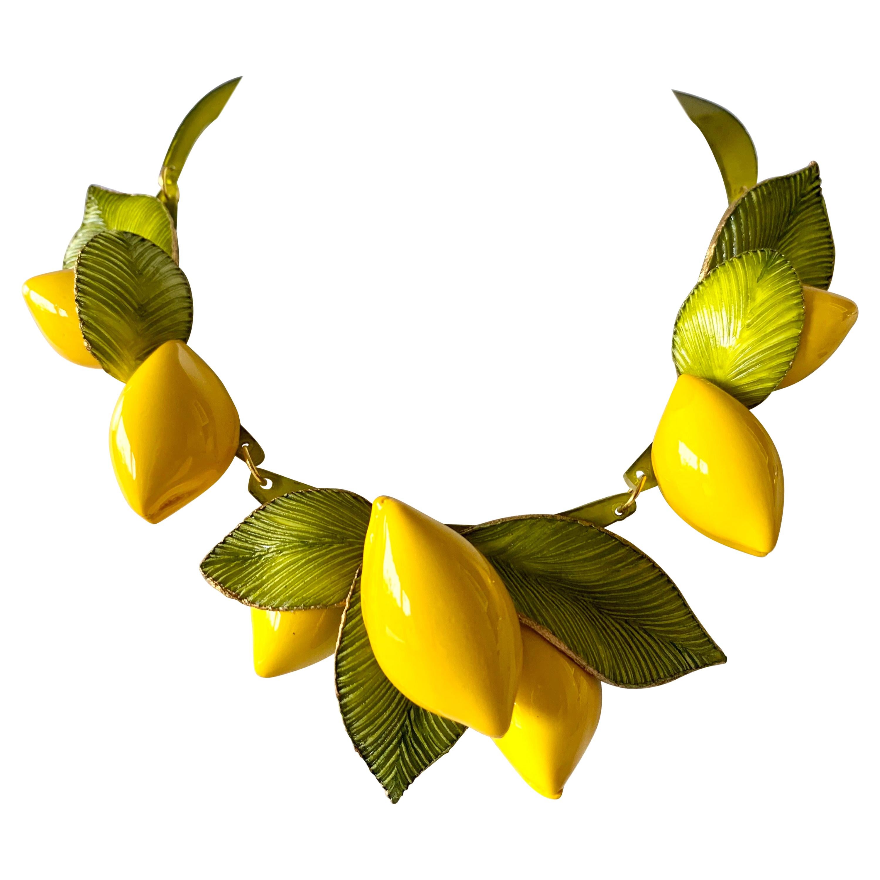 XL French Lemon Statement Necklace "Collier"