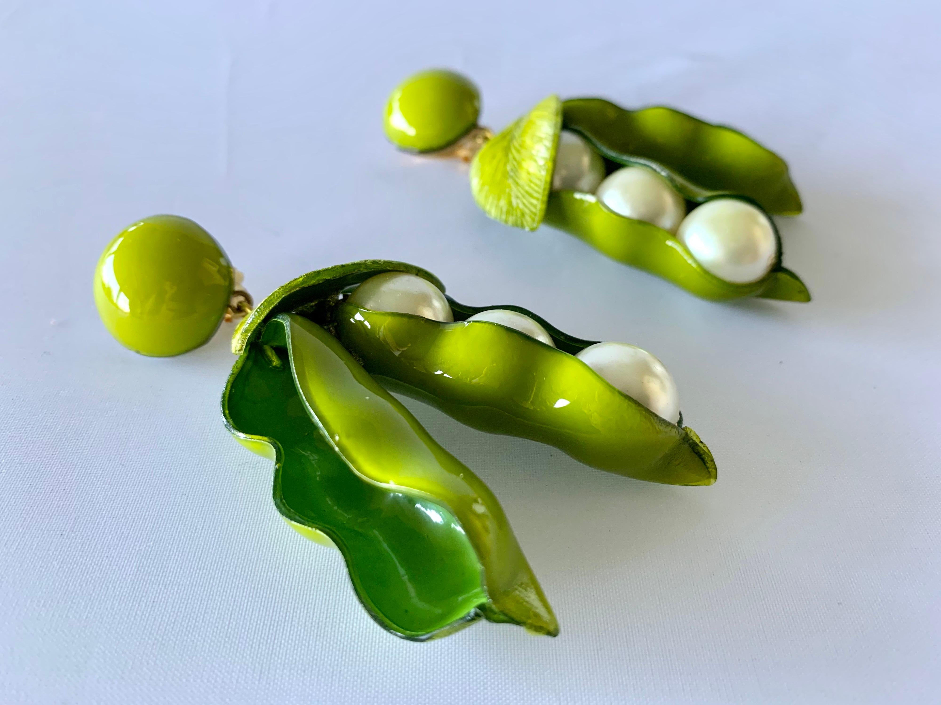 Contemporary XL French Peapod Statement Earrings 