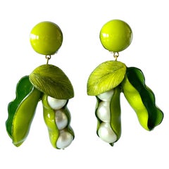 XL French Peapod Statement Earrings 