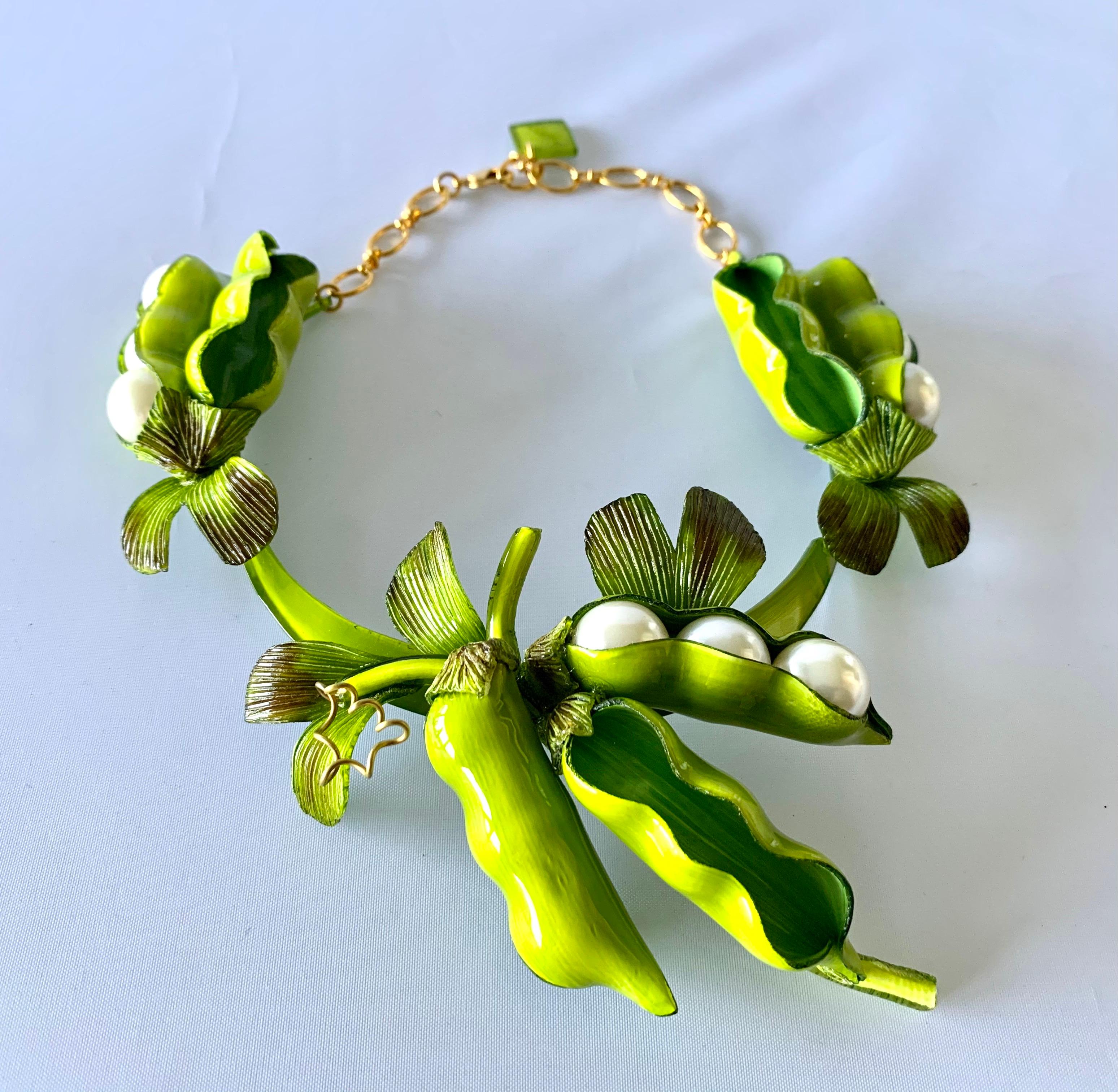 XL French Peapod Statement Necklace 