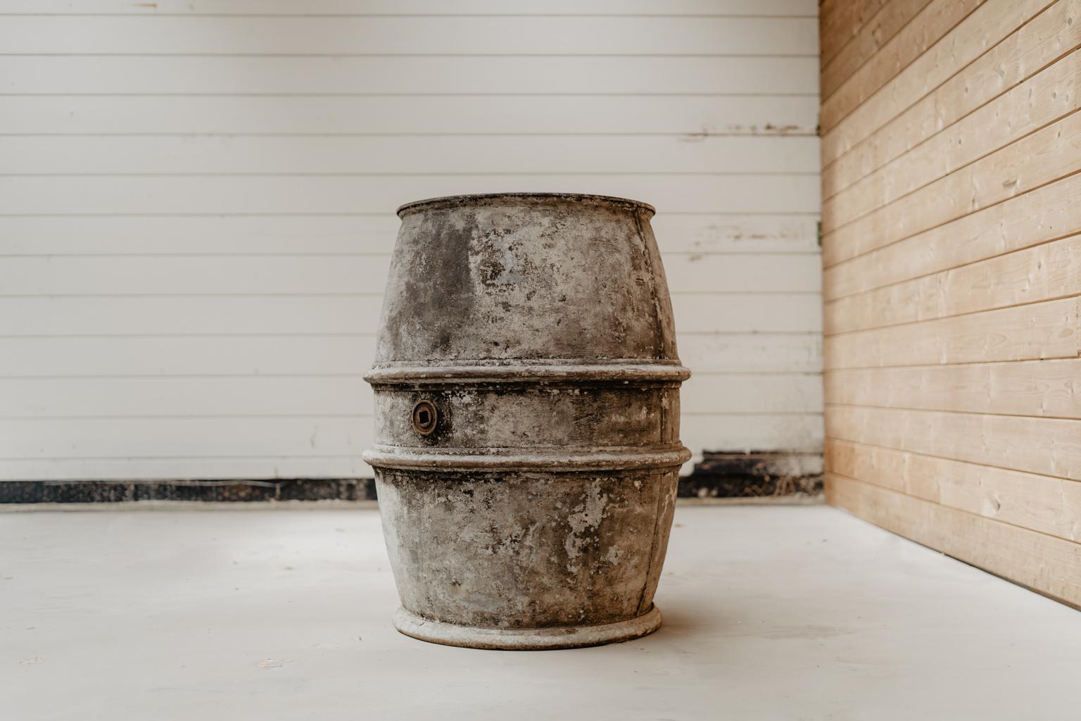 This extra large barrel makes a wonderful planter/jardinière, can be used indoors as well as outdoors.