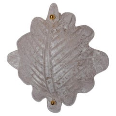 XL frosted leaf wall light, Murano glass, Italy, 1970