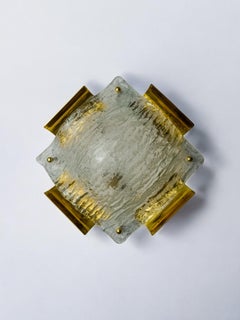XL frosted wall light by Kalmar, Murano glass, Austria, 1970