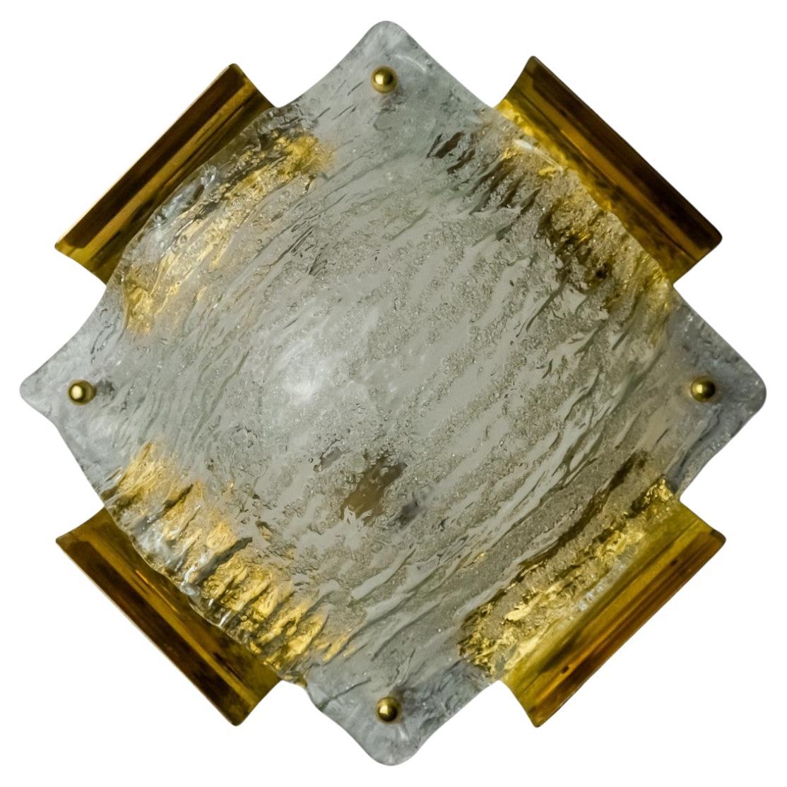Aplique esmerilado XL de Kalmar, cristal de Murano, Austria, 1970