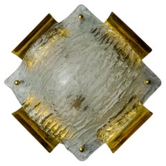 XL frosted wall light by Kalmar, Murano glass, Austria, 1970