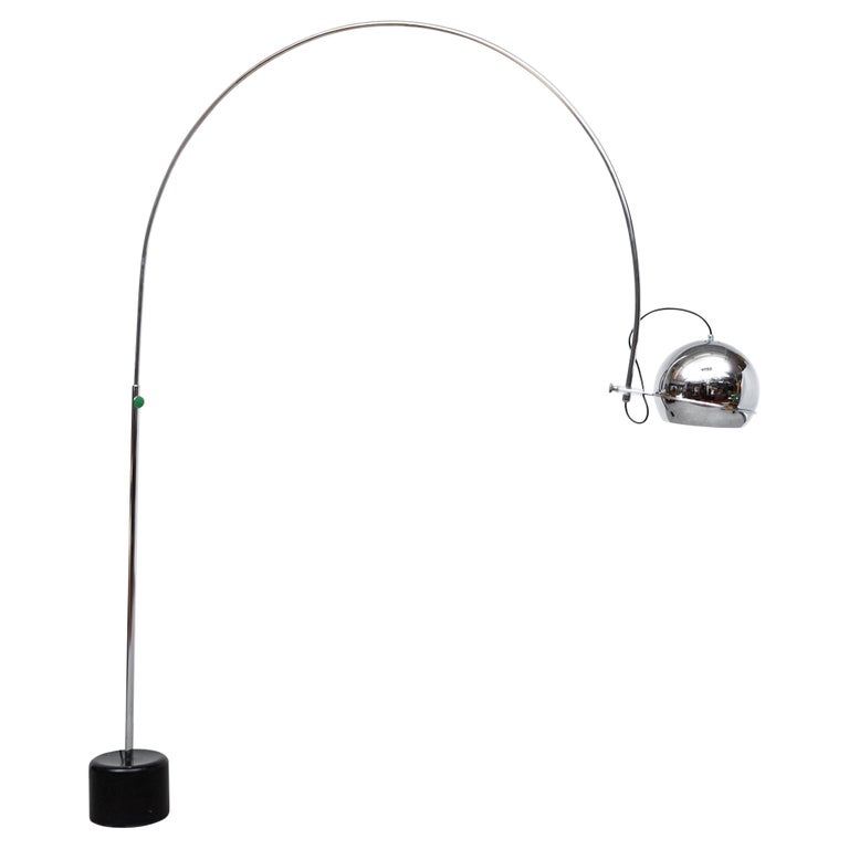 XL Gepo Standing Chrome Arc Floor Lamp For Sale at 1stDibs