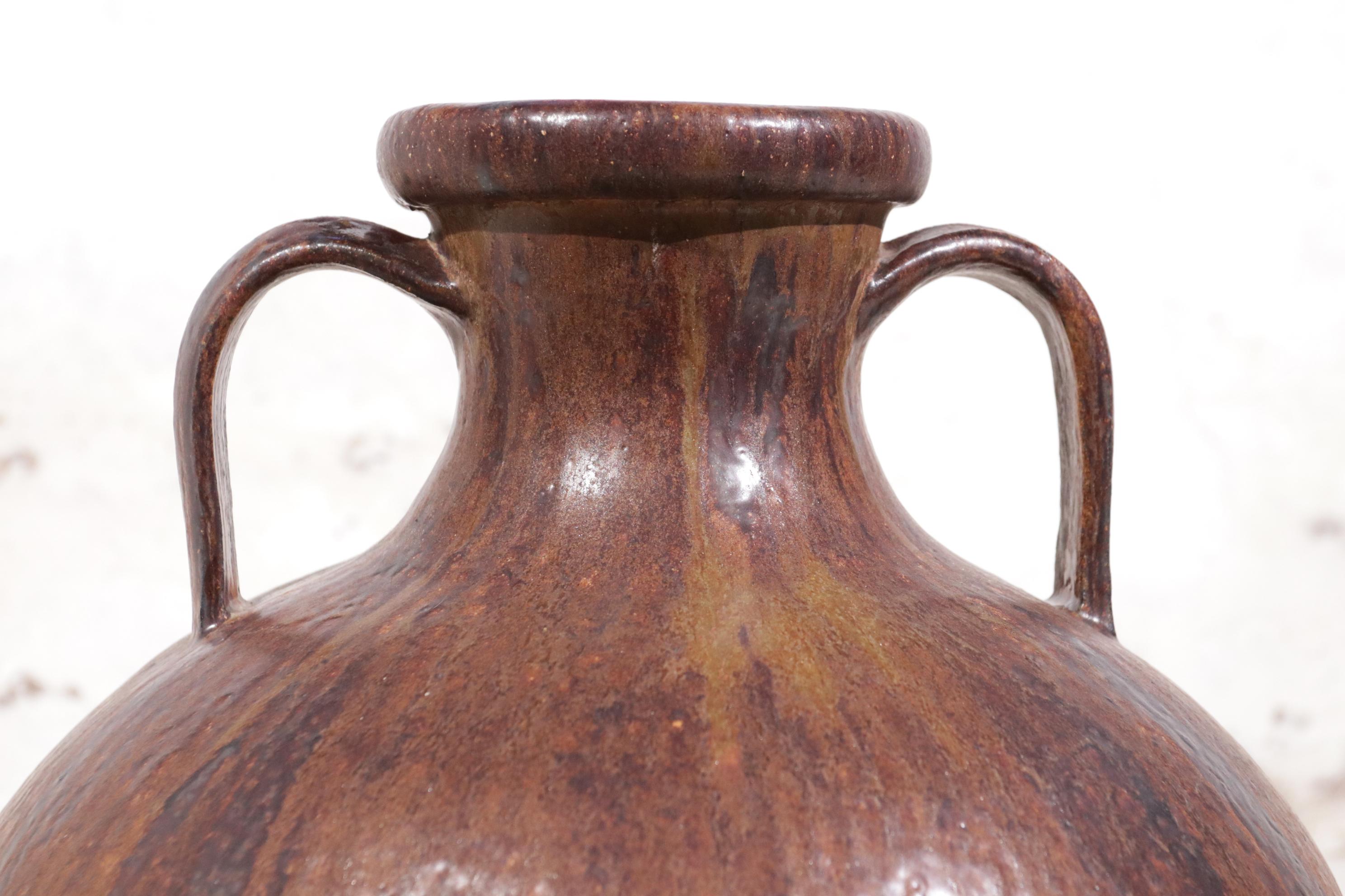 Brutalist XL German Earthenware Vase Vessel