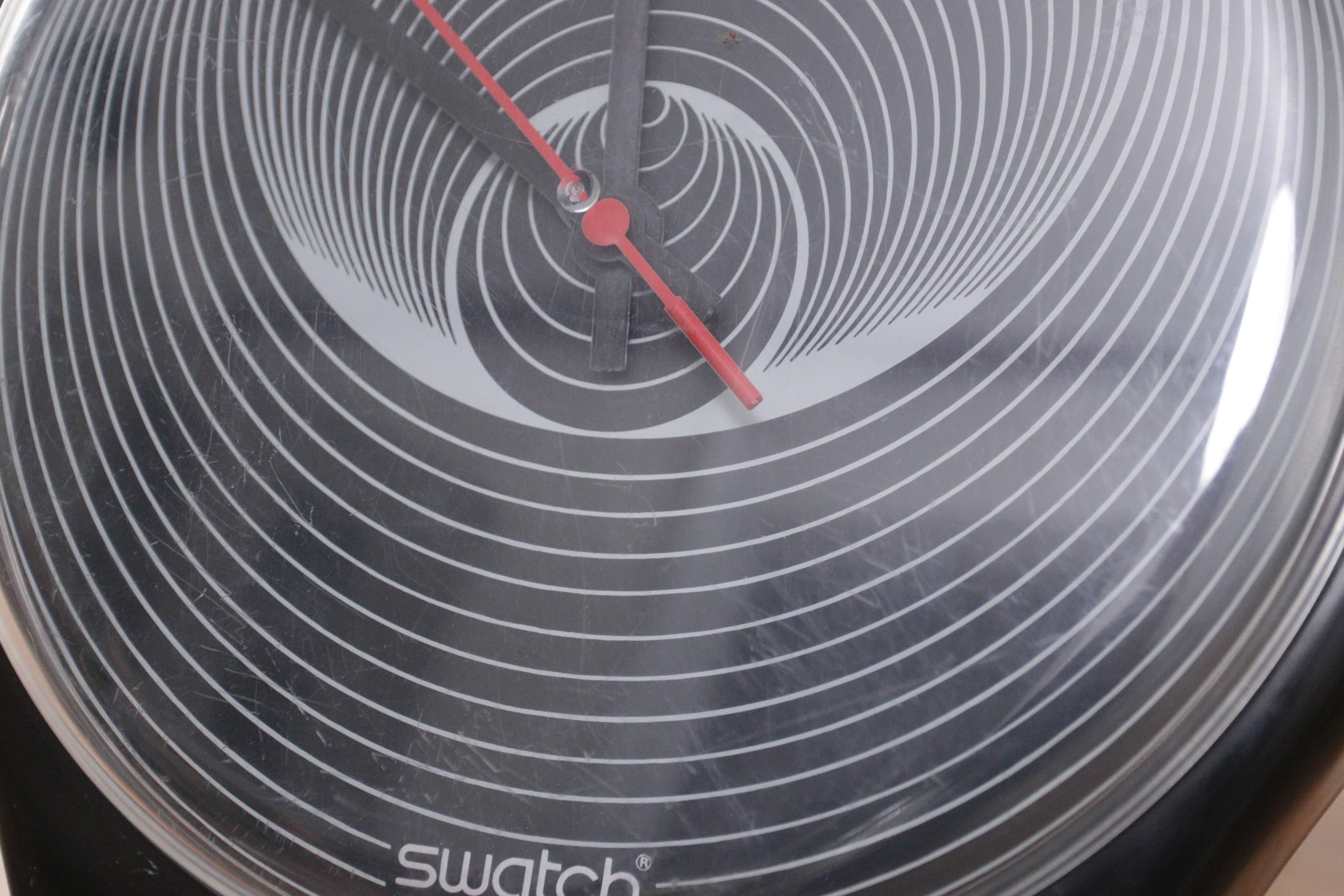 XL Giant Wall Clock Swatch Vulcano Maxi 1987 Free Shipping! In Good Condition In Boven Leeuwen, NL