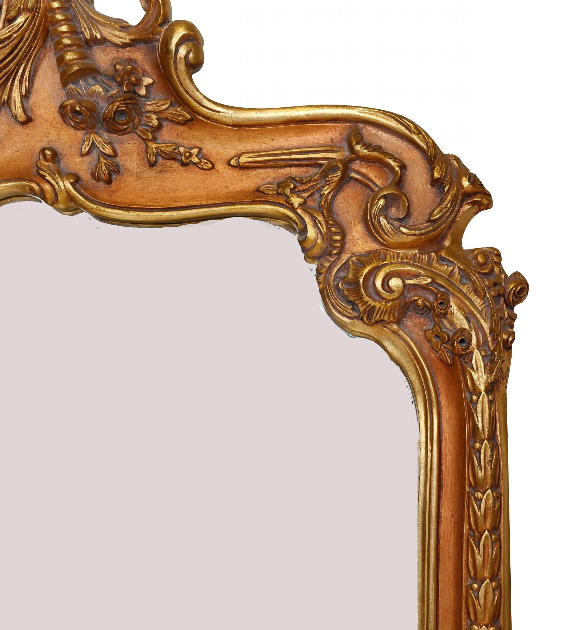 Bois doré XL Gilt Pier Mirror French Louis XV 2 Metres en vente