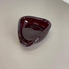 XL Vetro Bullicante "Rosso" Ciotola Elemento Conchiglia Posacenere Venini Murano, Italia, 1970