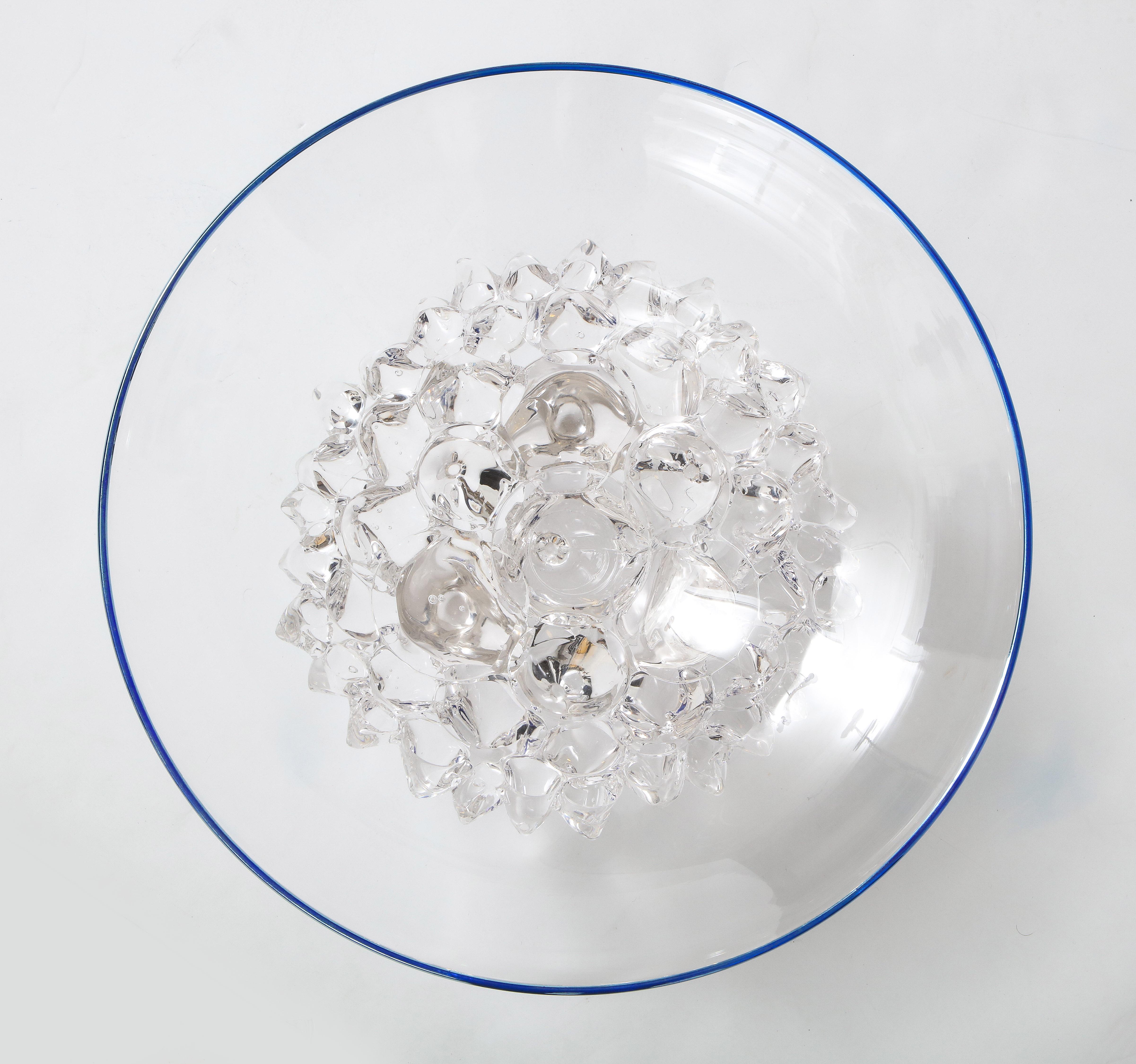 Modern A. Madvin Extra Large Glass Centerpiece Bowl