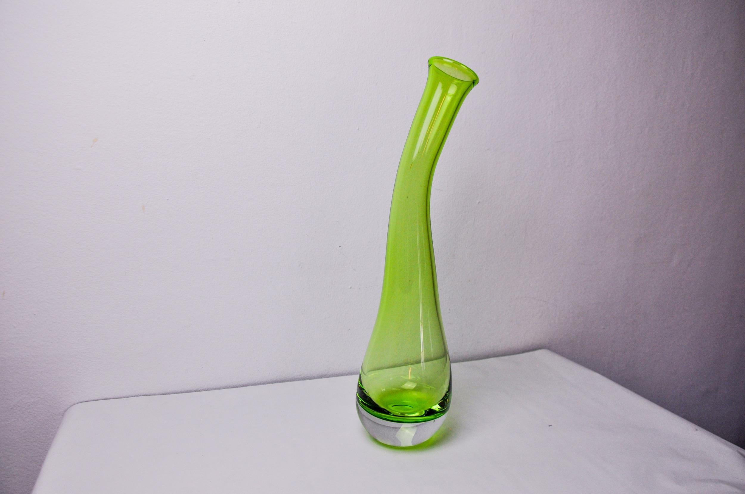 Italian XL green sommerso vase by seguso, italy, 1970 For Sale