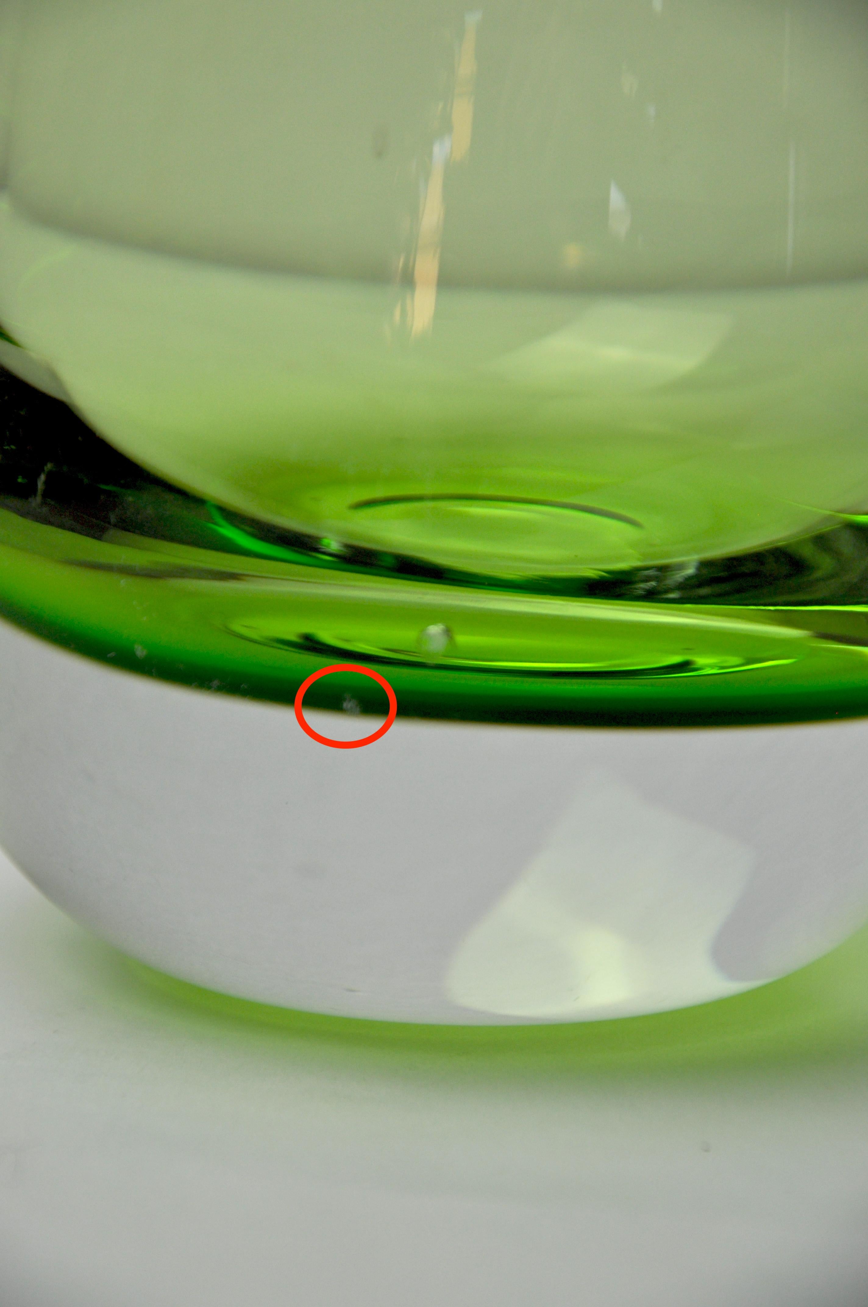 Cristallo Vaso sommerso verde XL di Seguso, Italia, 1970 in vendita