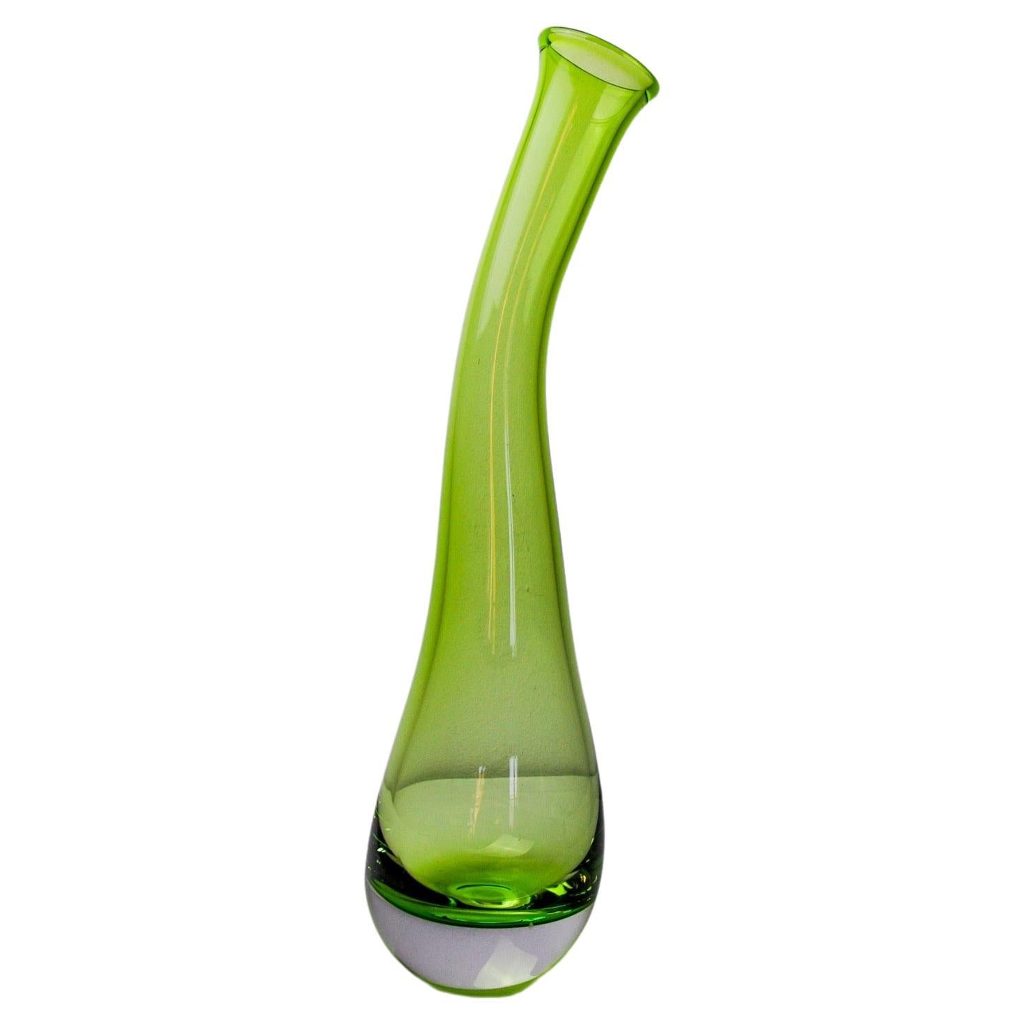 XL green sommerso vase by seguso, italy, 1970 For Sale