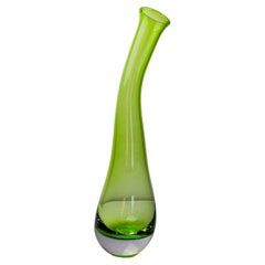 Vintage XL green sommerso vase by seguso, italy, 1970