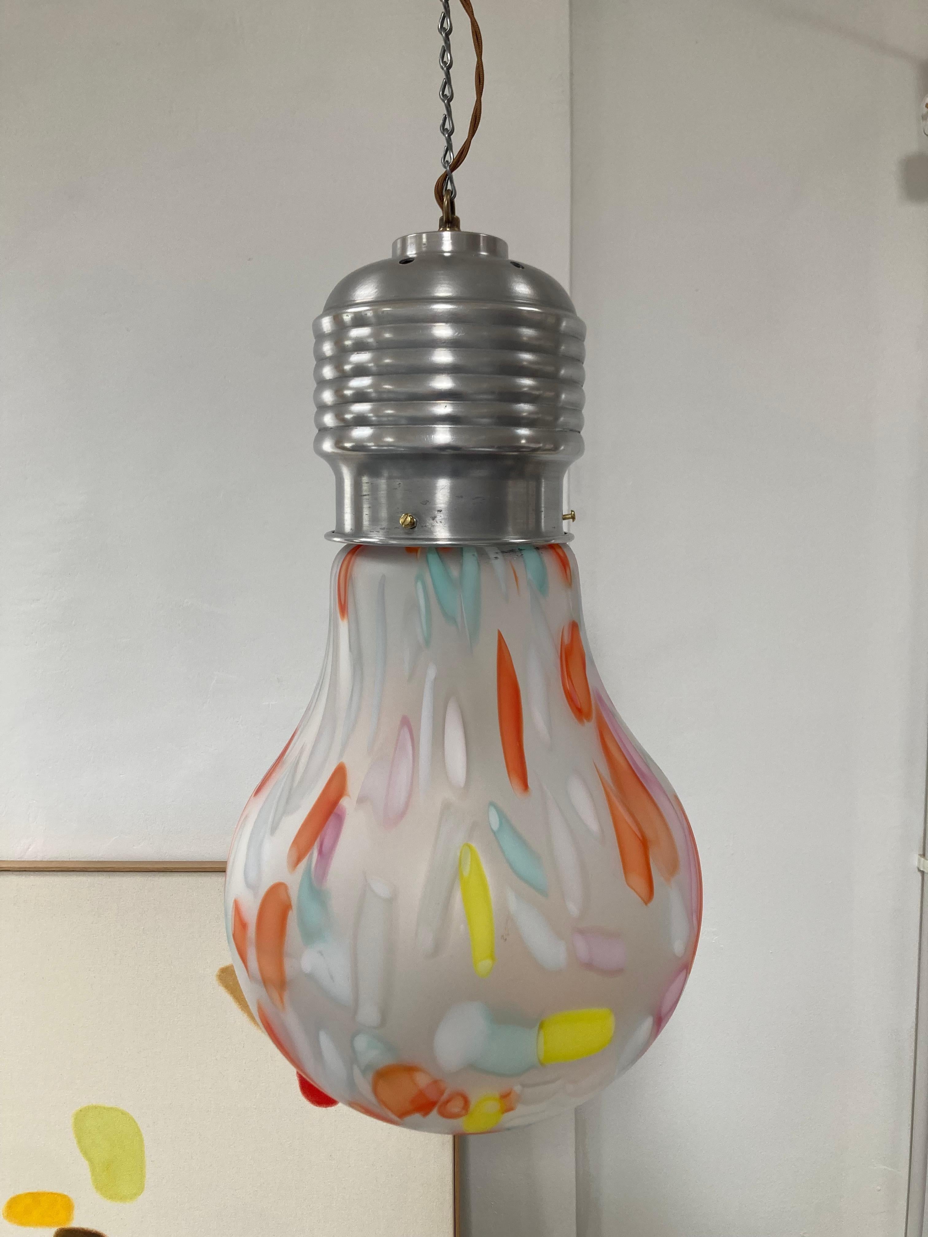 XL Hanging Light Bulb 'Pop Art' Pendant 1980's For Sale 1