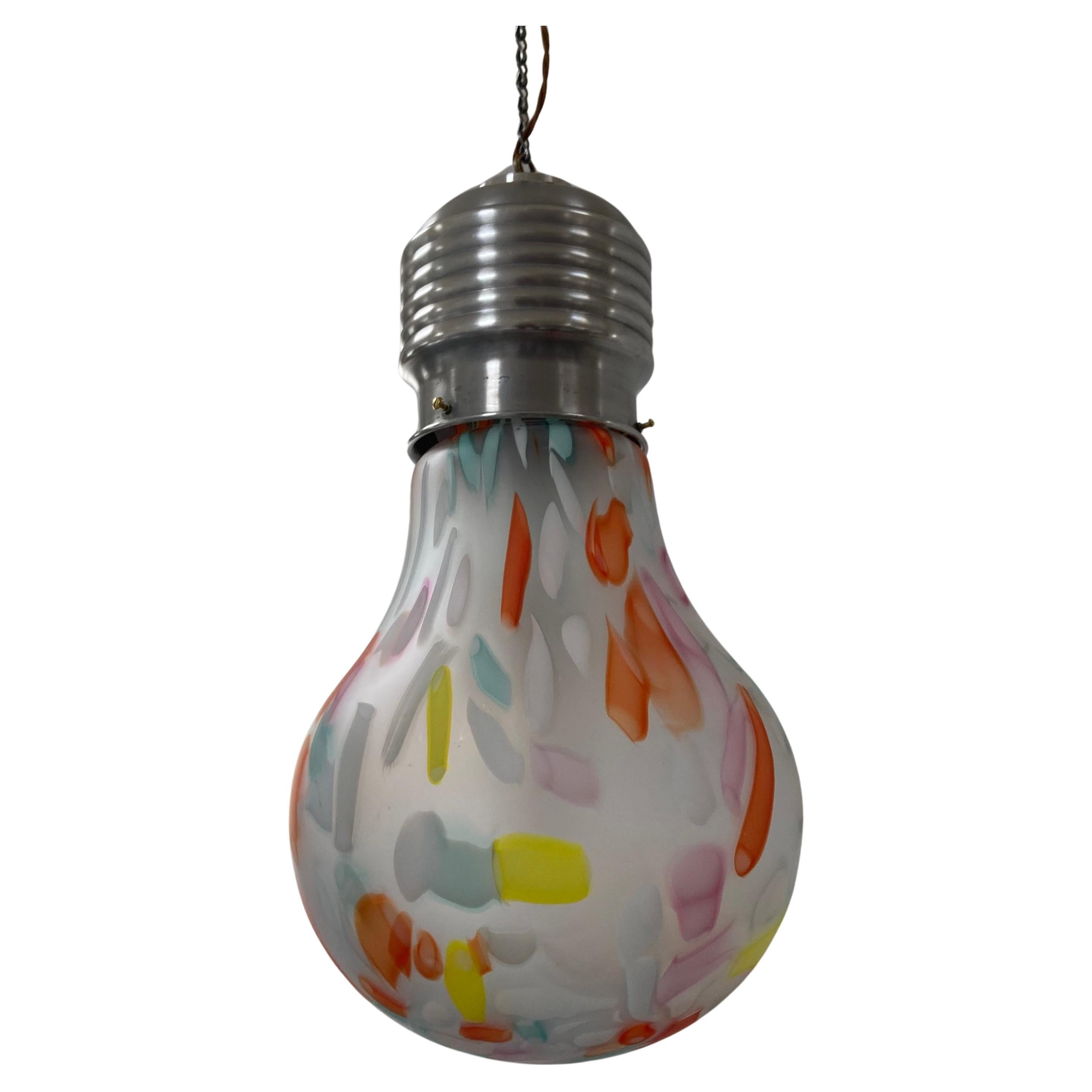 XL Hanging Light Bulb 'Pop Art' Pendant 1980's For Sale