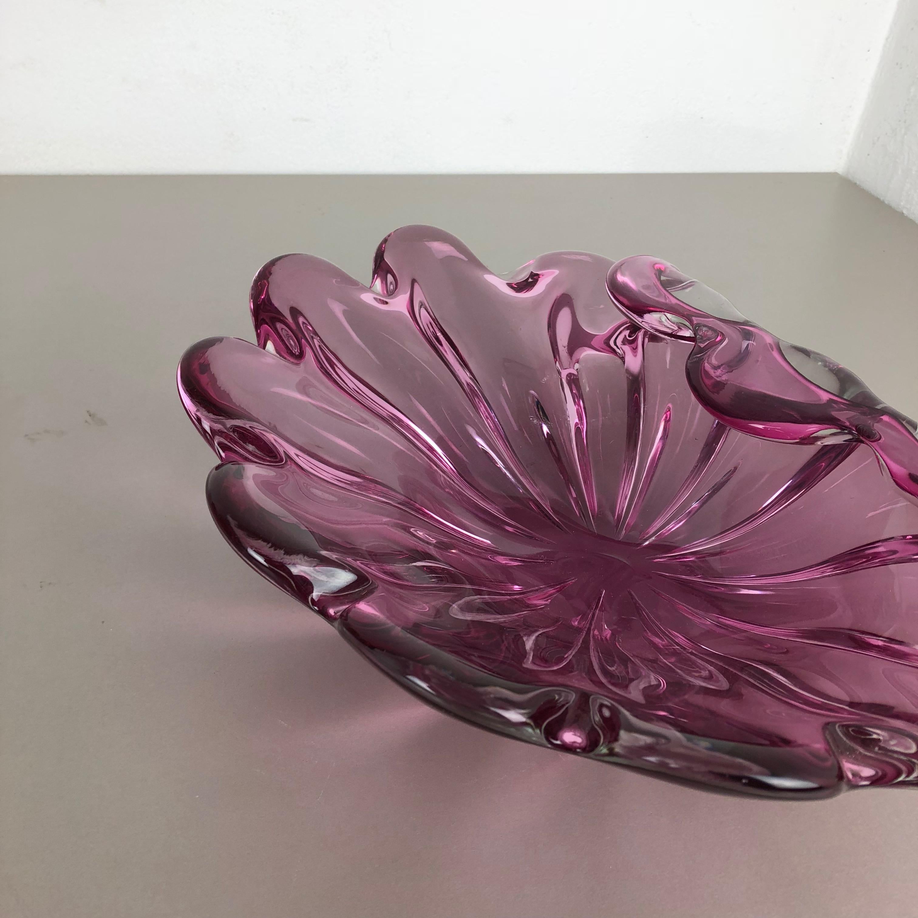 Heavy 6kg Rare Extra Large Shell Bowl Murano Glass Formia Vetri, Italy, 1970s 8