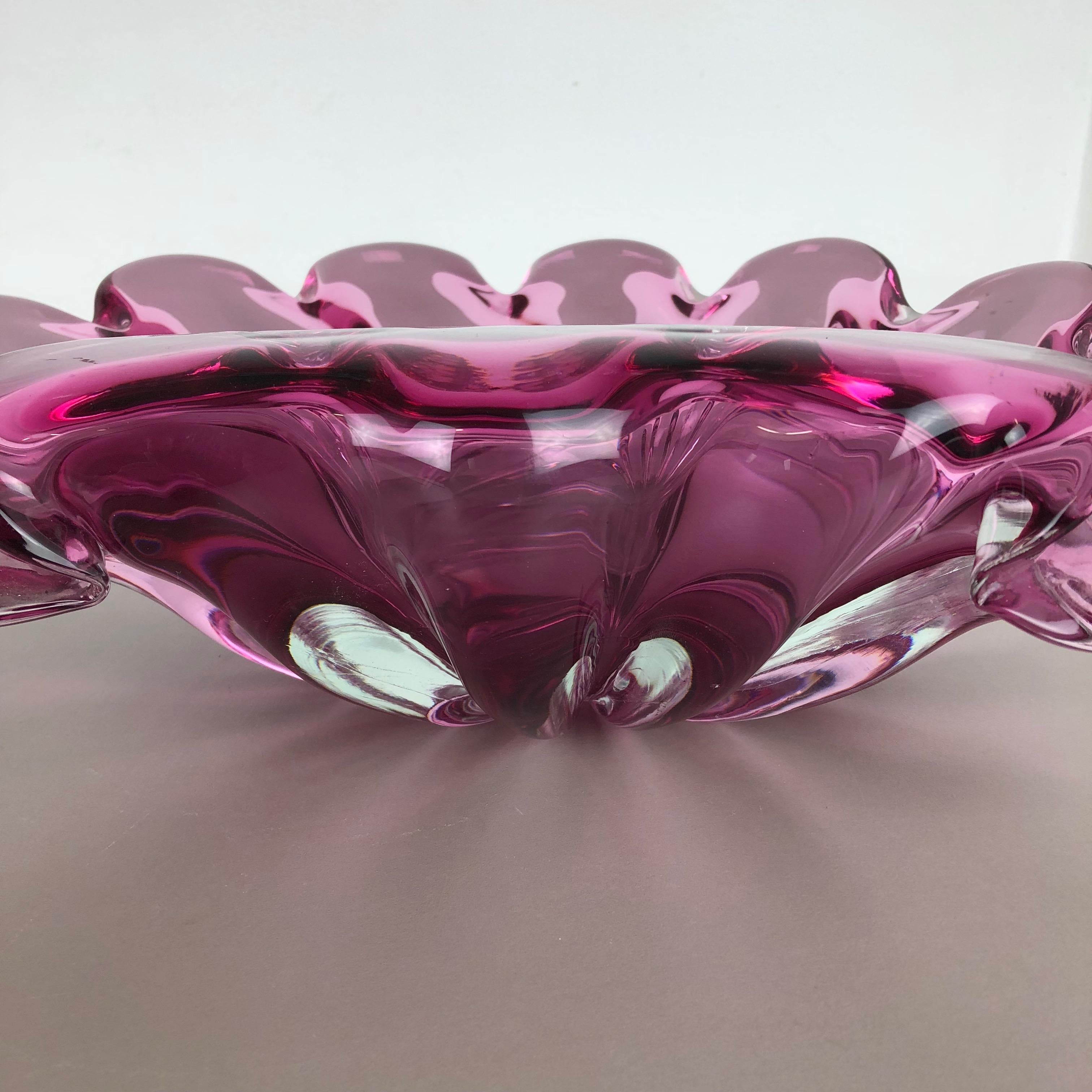 Heavy 6kg Rare Extra Large Shell Bowl Murano Glass Formia Vetri, Italy, 1970s 11