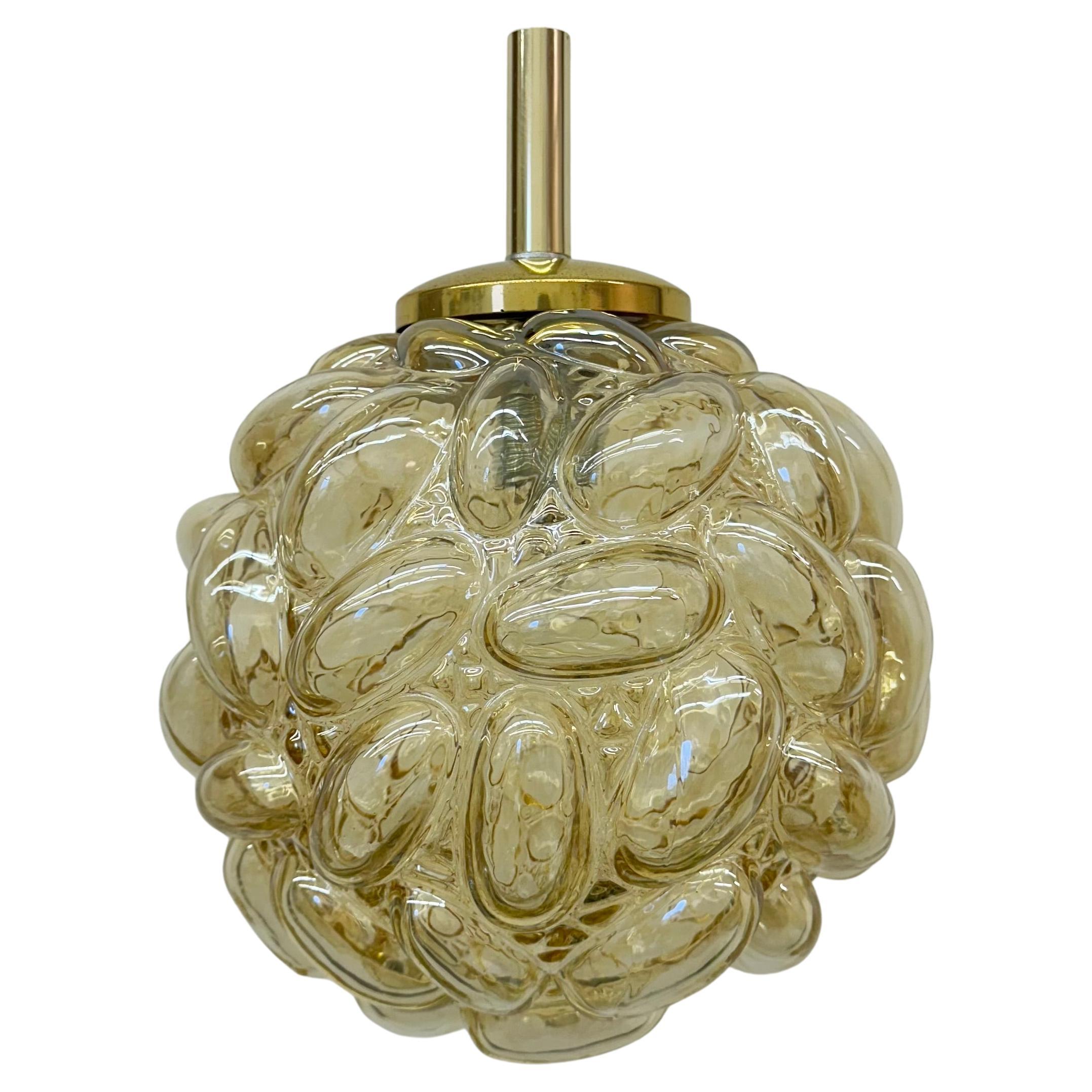 XL Helena Tynell glass bubble hanging lamp pendant , 1970s