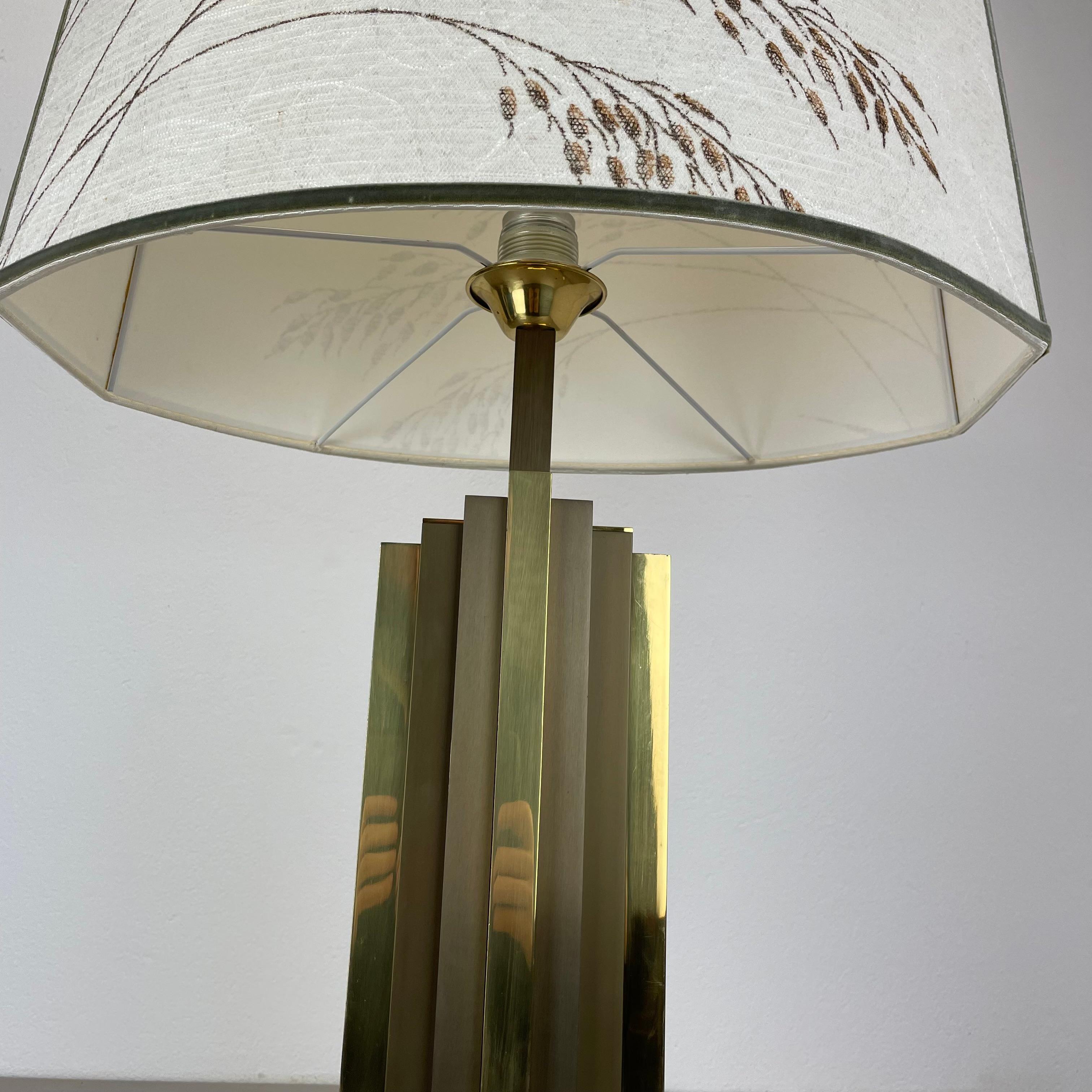 xl Hollywood Regency Brass bicolor table Light in Willy Rizzo Style, Italy 1970s For Sale 3