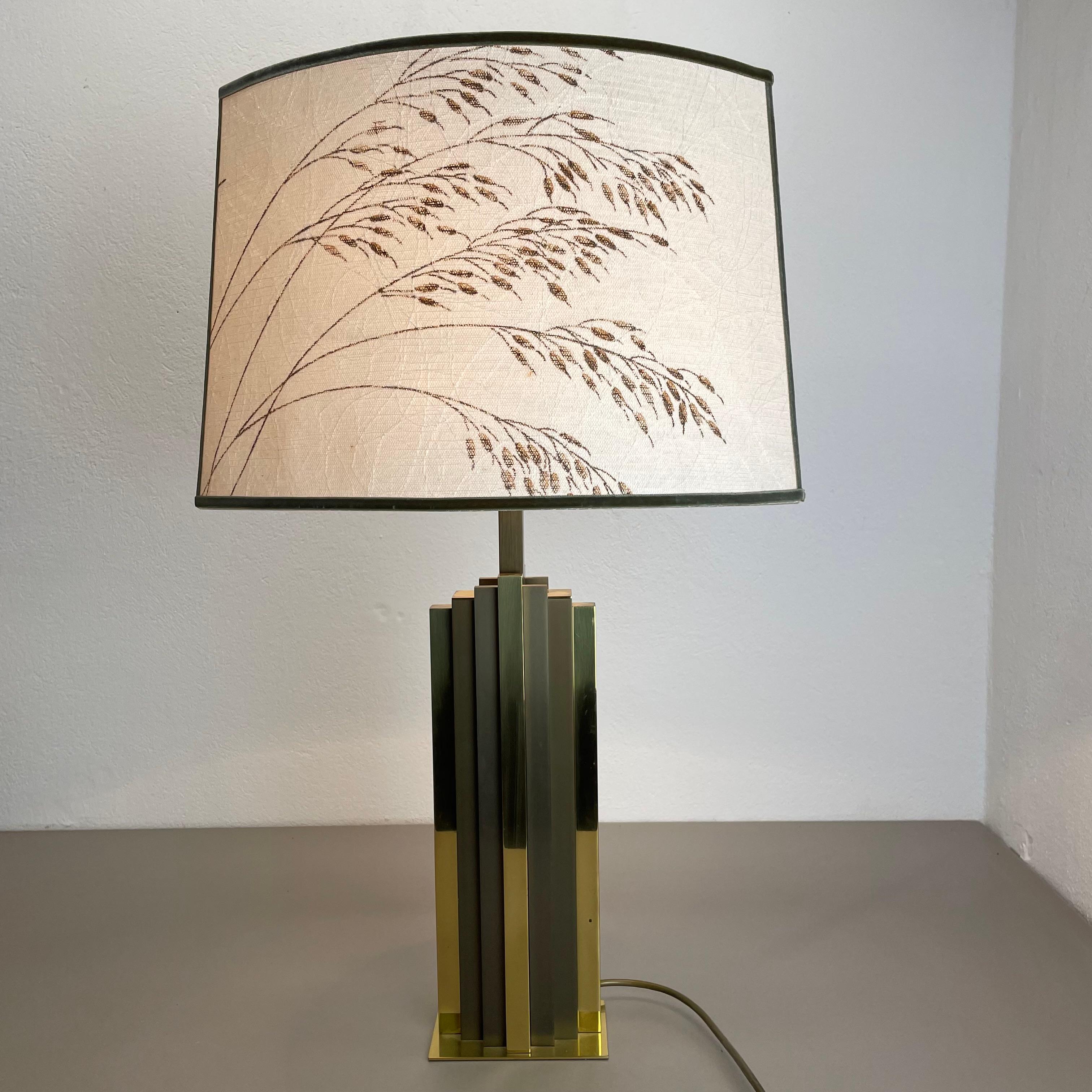 xl Hollywood Regency Brass bicolor table Light in Willy Rizzo Style, Italy 1970s For Sale 5