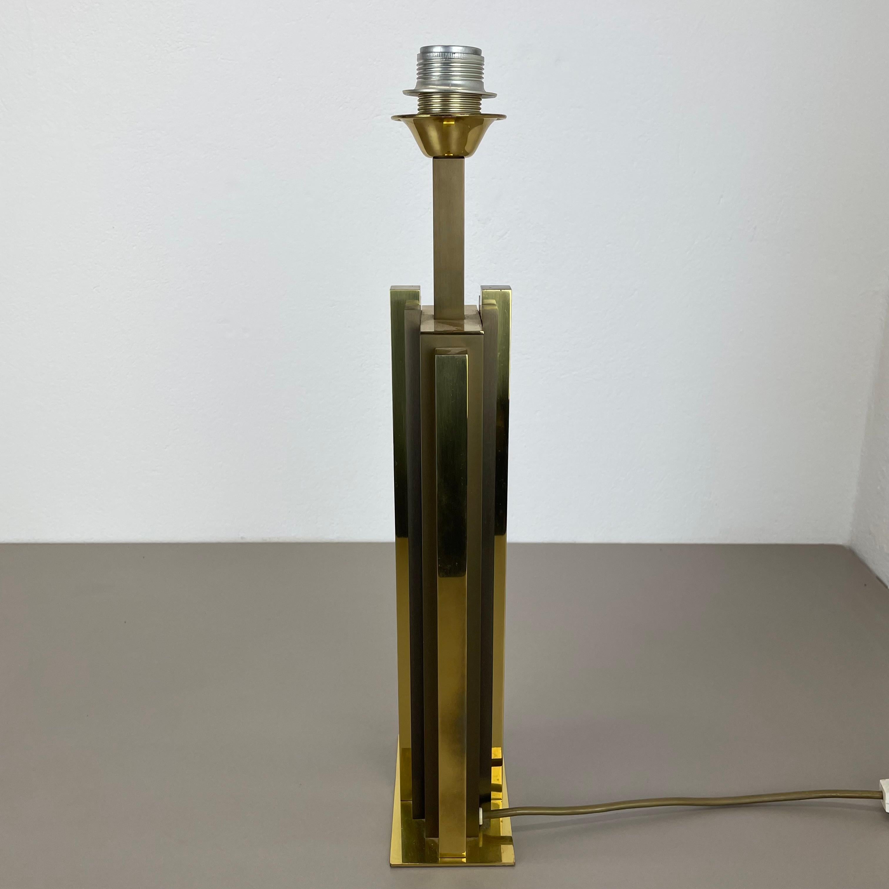 xl Hollywood Regency Brass bicolor table Light in Willy Rizzo Style, Italy 1970s For Sale 7