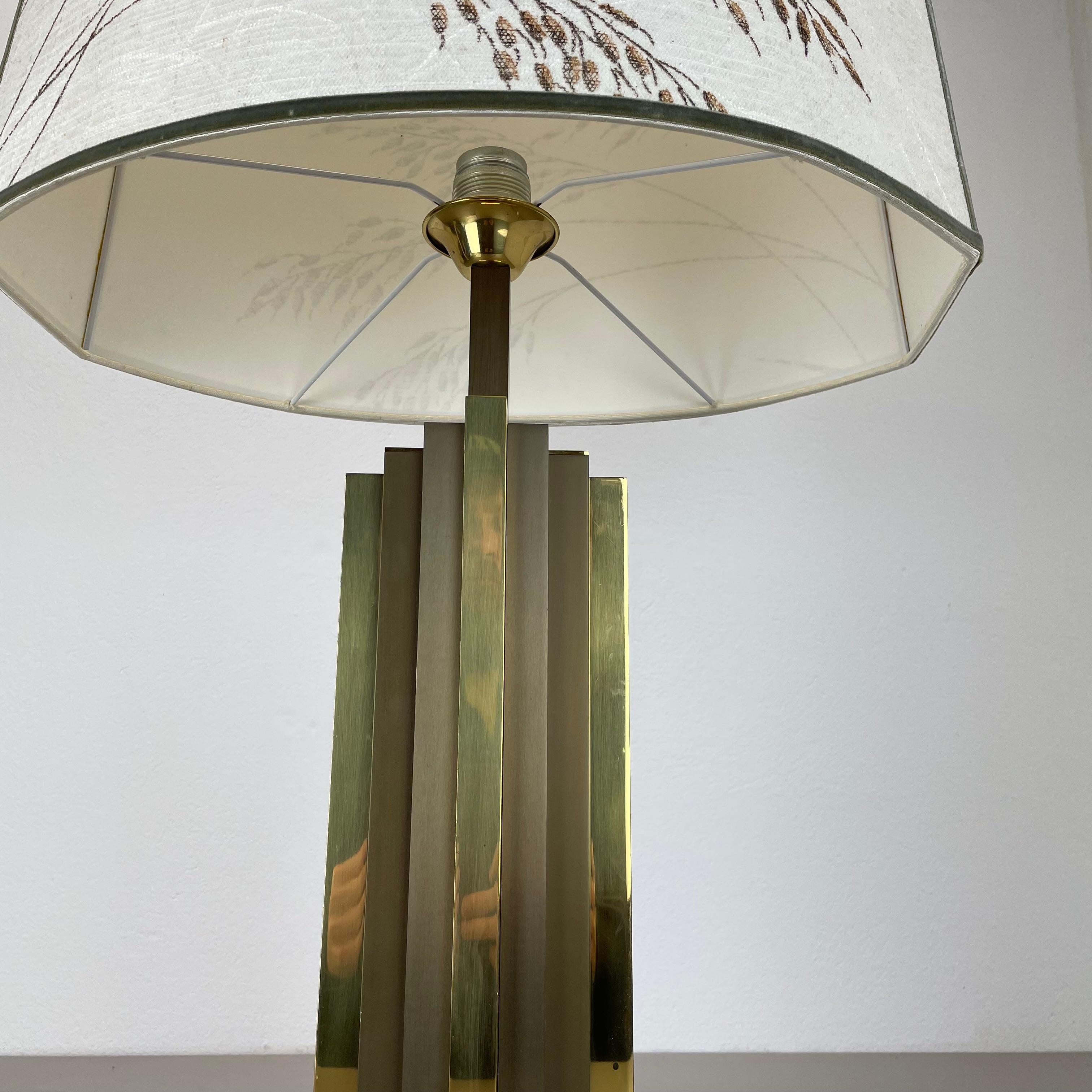Italian xl Hollywood Regency Brass bicolor table Light in Willy Rizzo Style, Italy 1970s For Sale