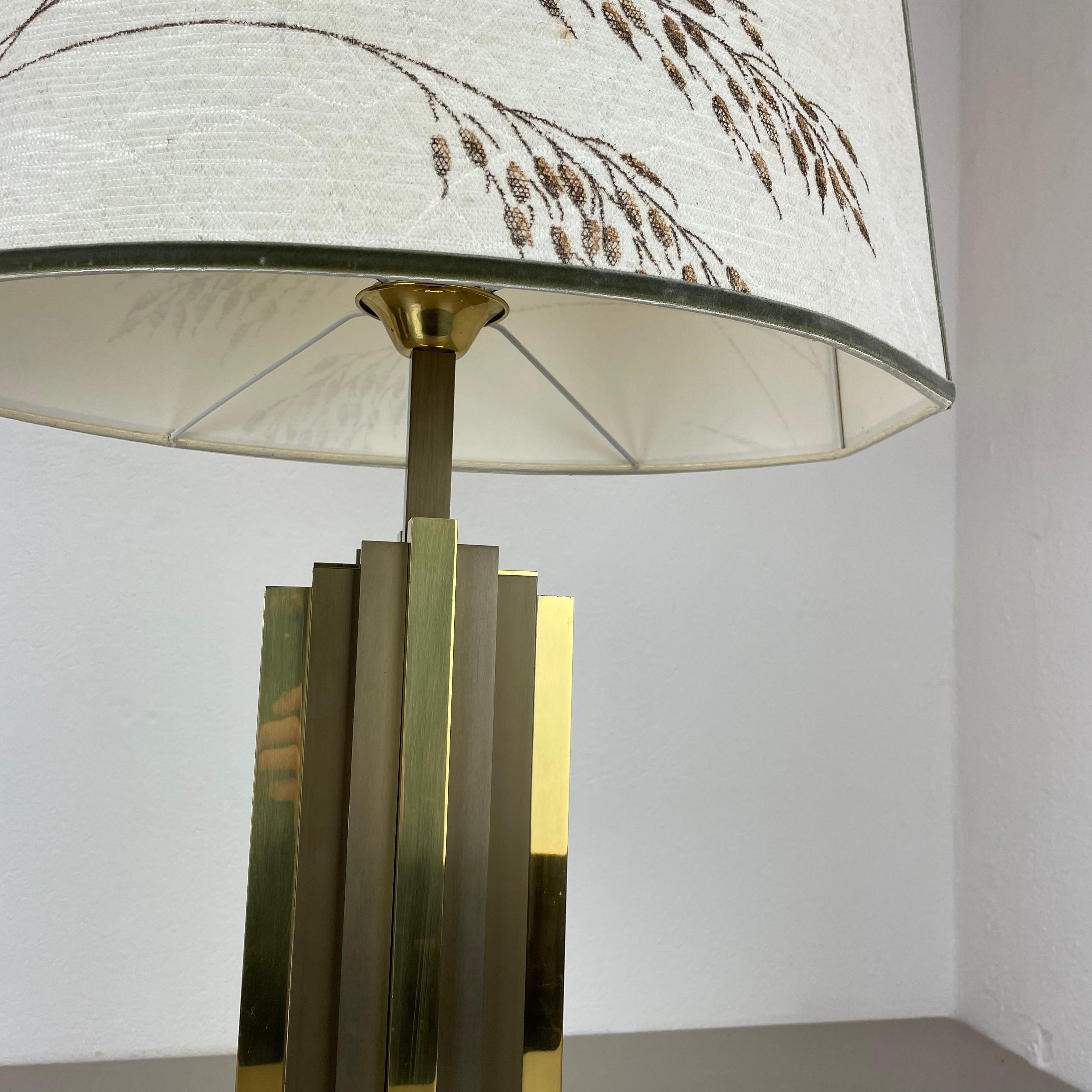 20th Century xl Hollywood Regency Brass bicolor table Light in Willy Rizzo Style, Italy 1970s For Sale