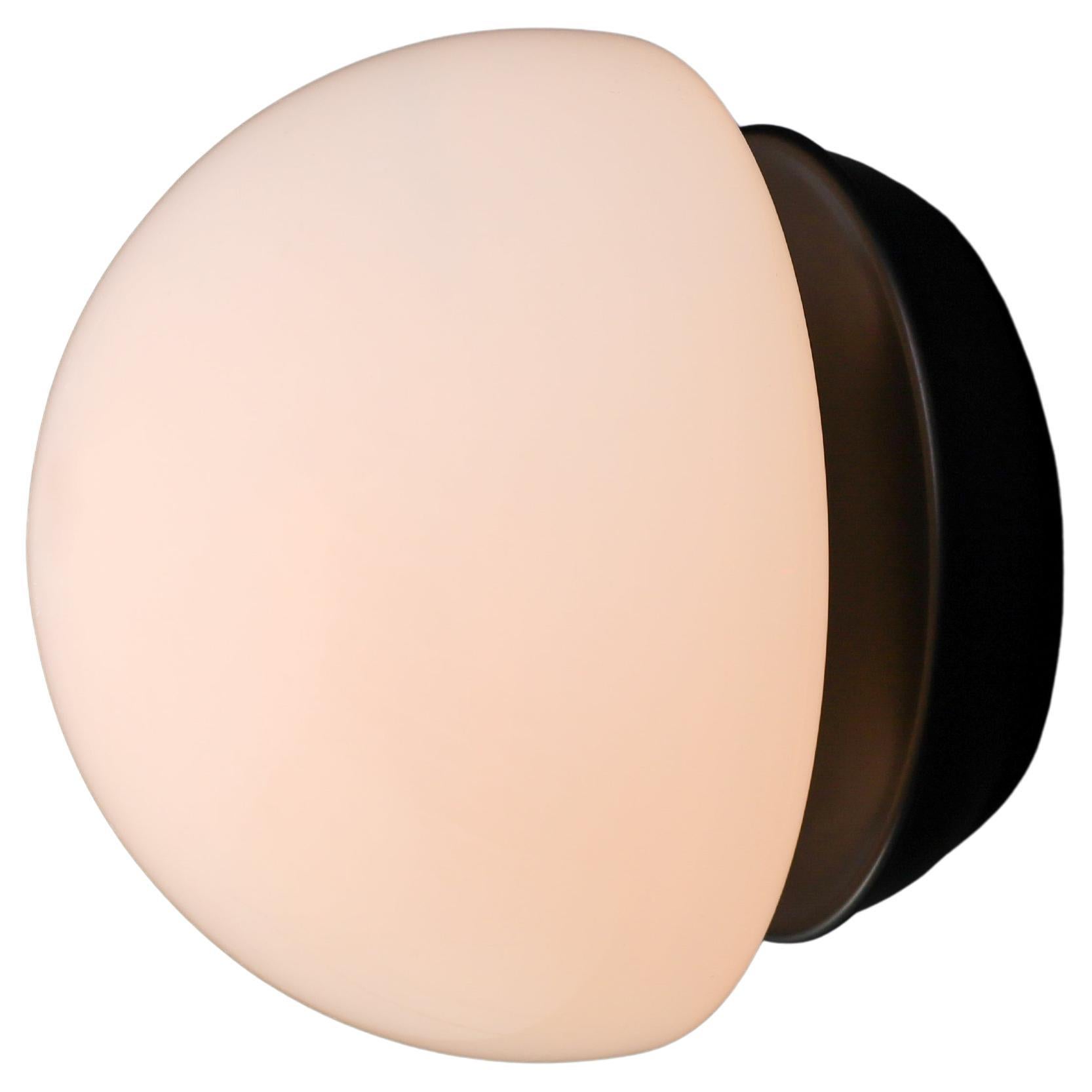 Lampe champignon italienne XL en verre opalin et métal
