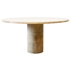 Table de salle à manger italienne XL en travertin par Up & Up