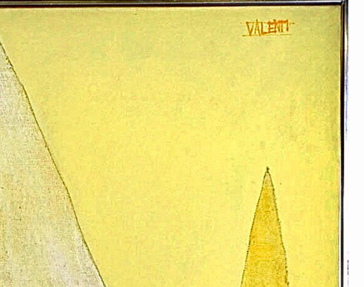 XL Italo Valenti Pittura ad olio cubista astratta a tecnica mista con barca a vela della metà del secolo scorso In condizioni buone in vendita a St.Petersburg, FL
