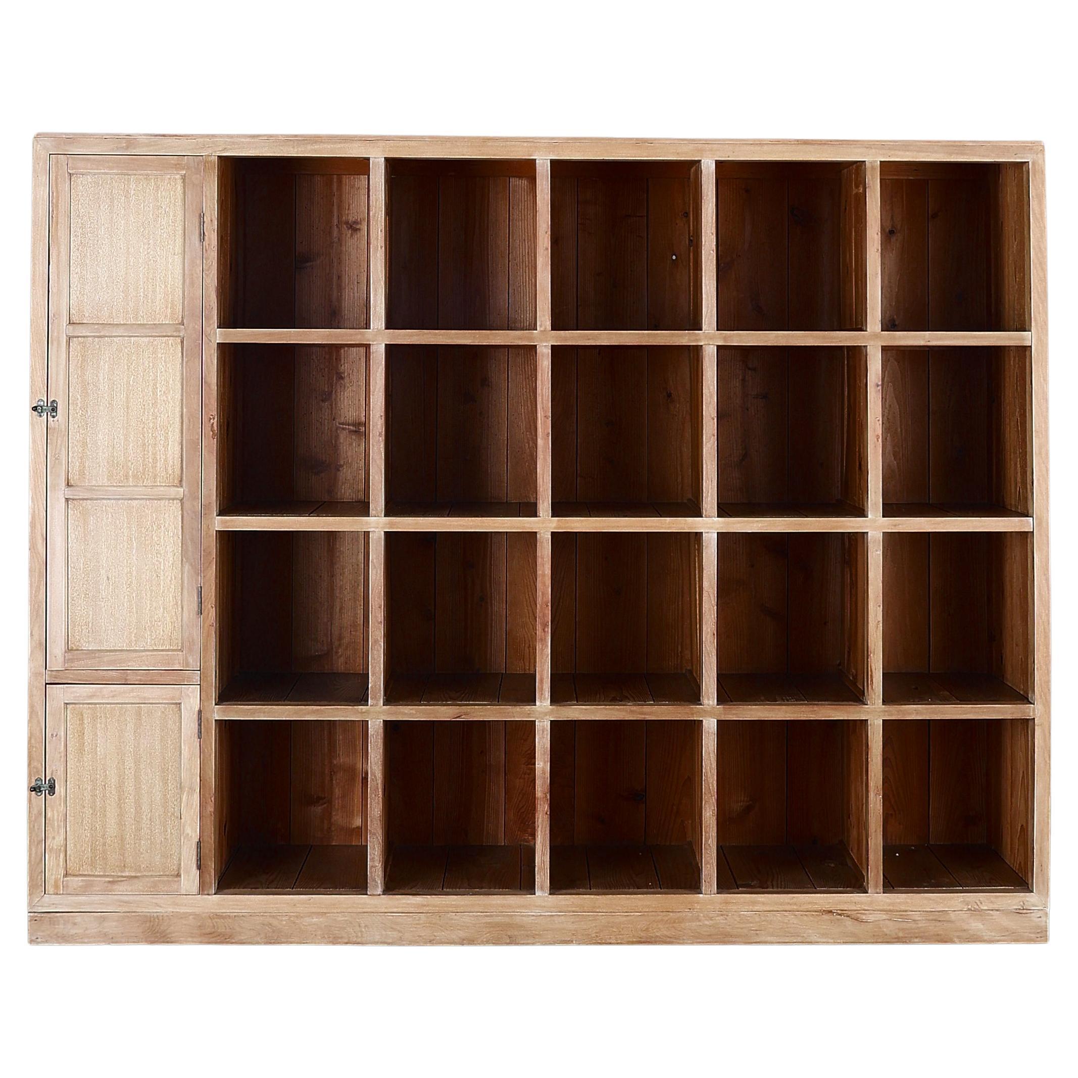 XL Japanese Taisho Period Cedar Shelving Unit For Sale