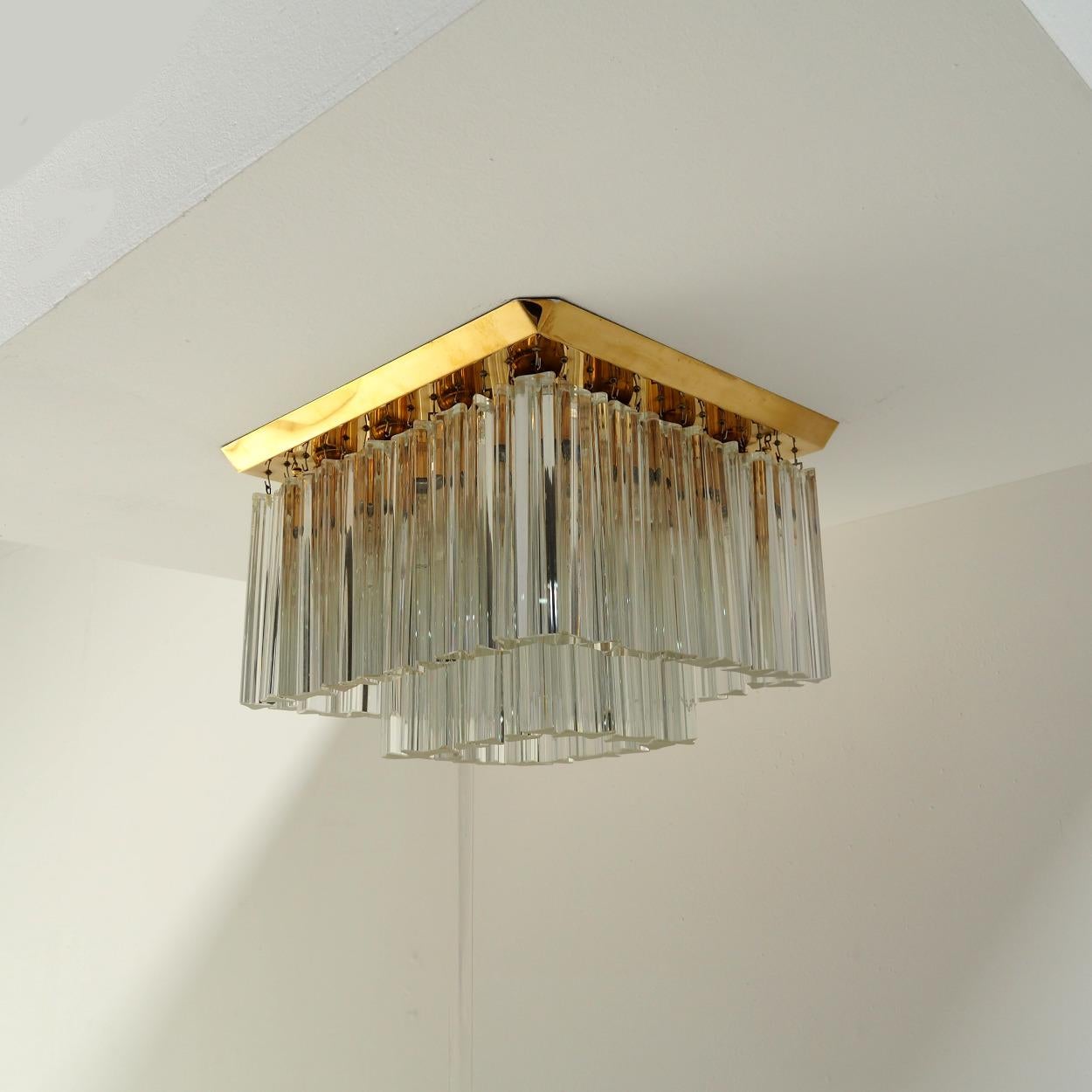 XL Kalmar Flush Mount with Crystal Glass Elements, Vienna Austria For Sale 3