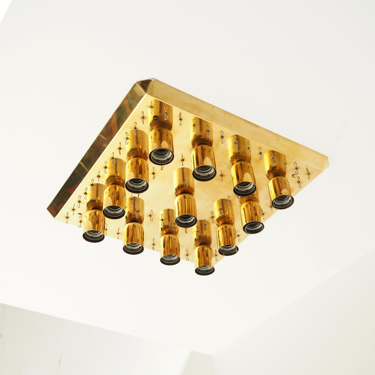 Late 20th Century XL Kalmar Flush Mount with Crystal Glass Elements, Vienna Austria For Sale