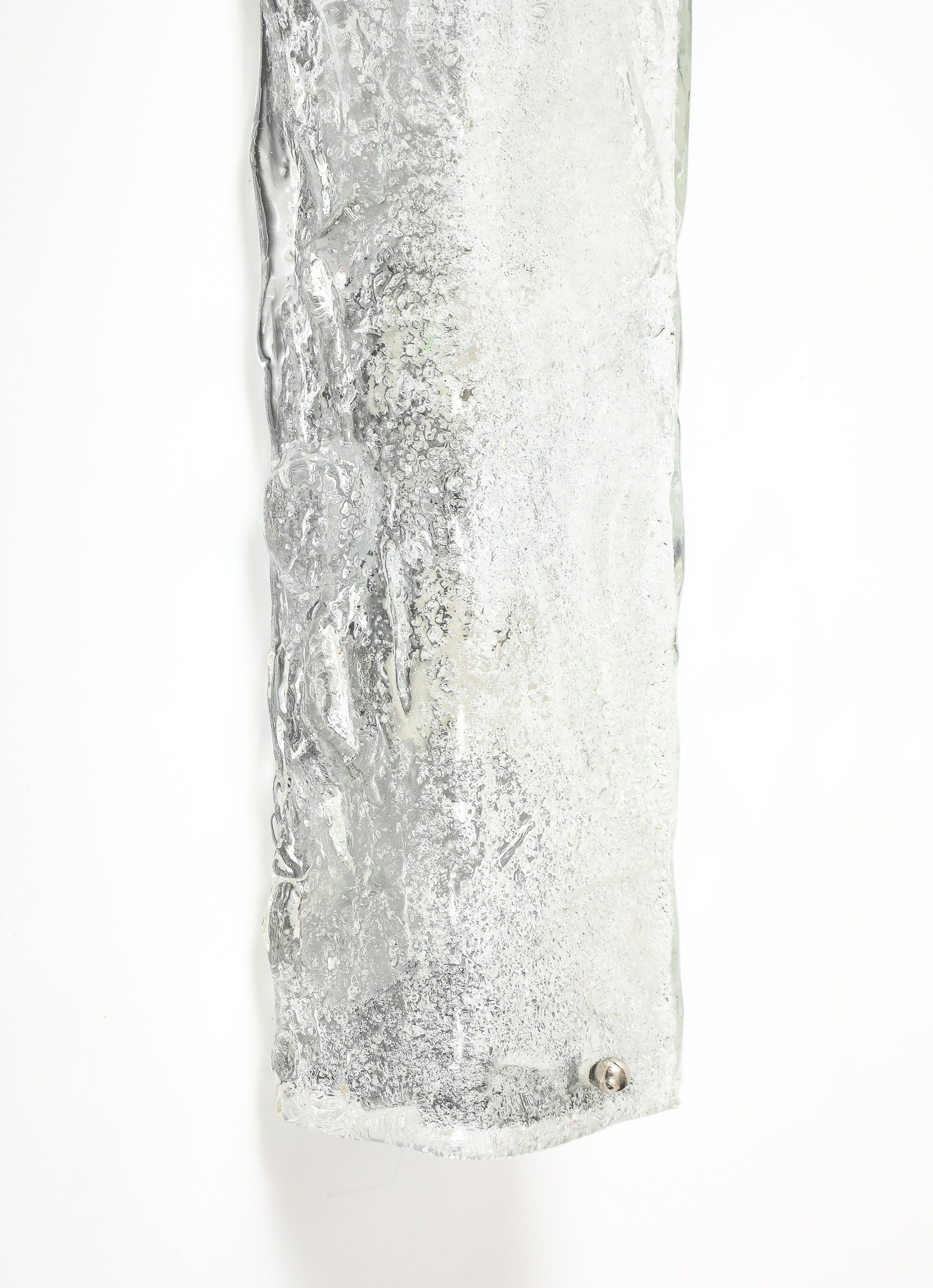 XL Kalmar Ice Glass Rectangular Sconces For Sale 2