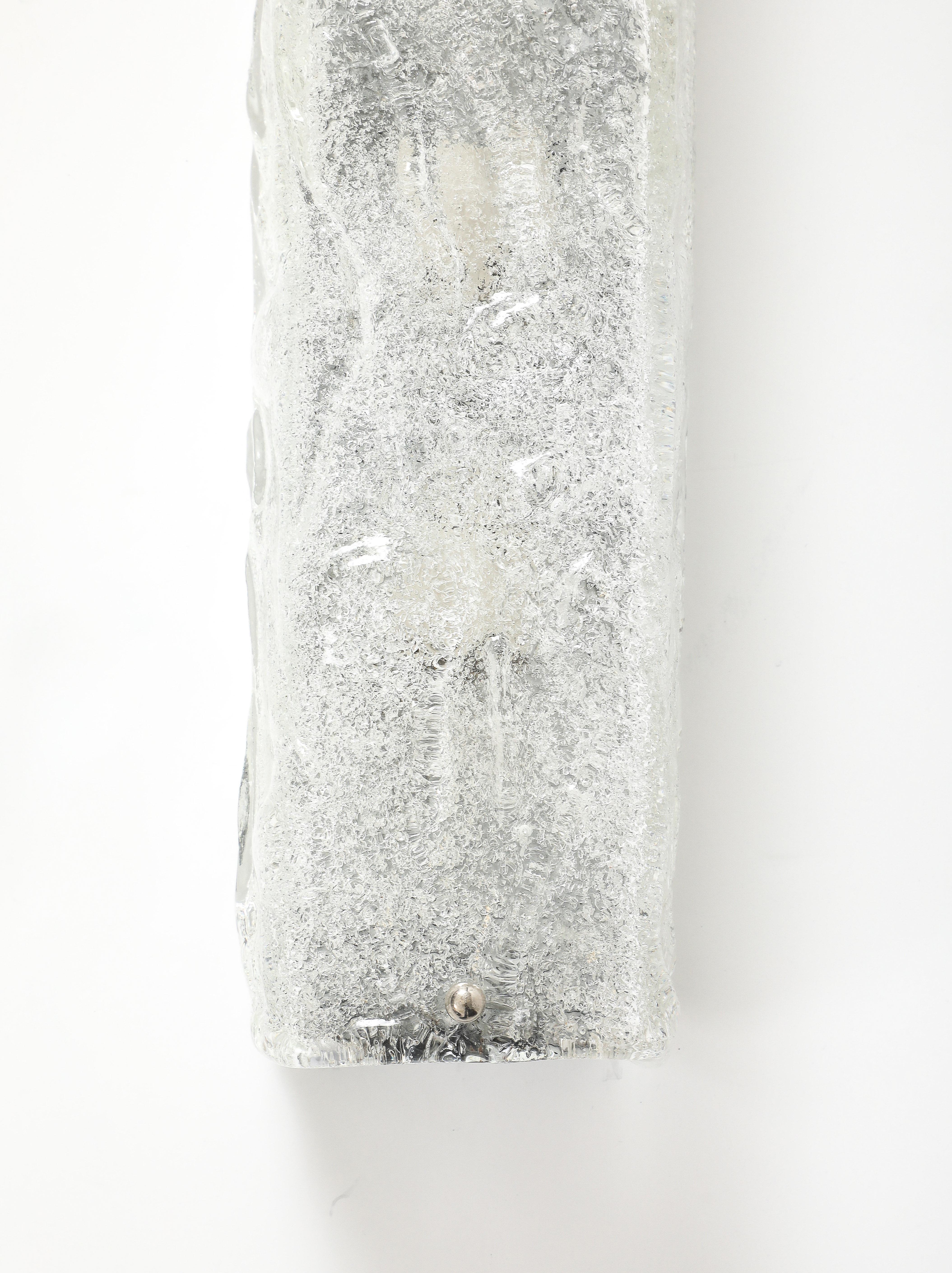 XL Kalmar Ice Glass Rectangular Sconces For Sale 1