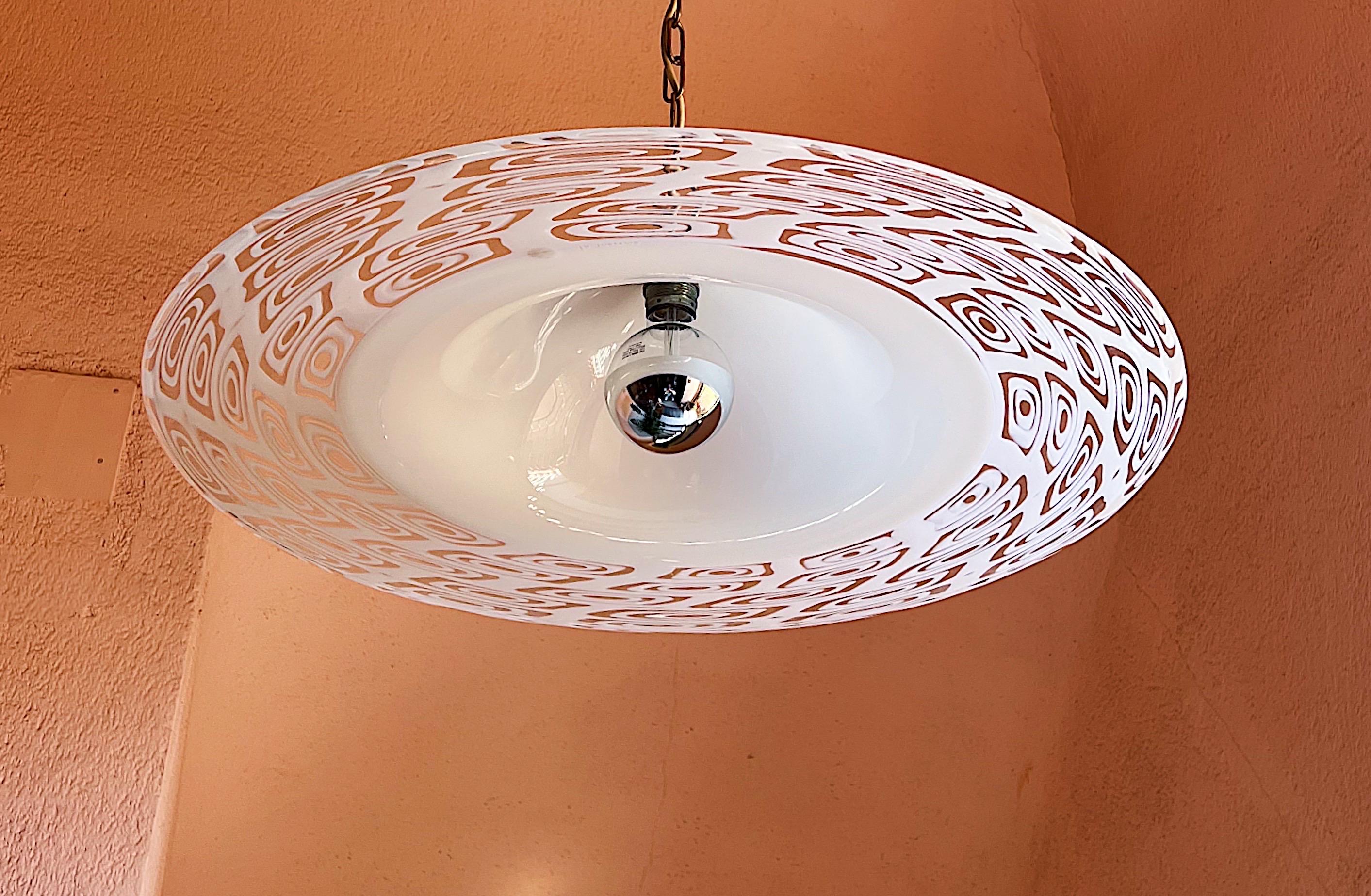 Mid-Century Modern Lampe à suspension La Murrina en verre de Murano, 1970 en vente