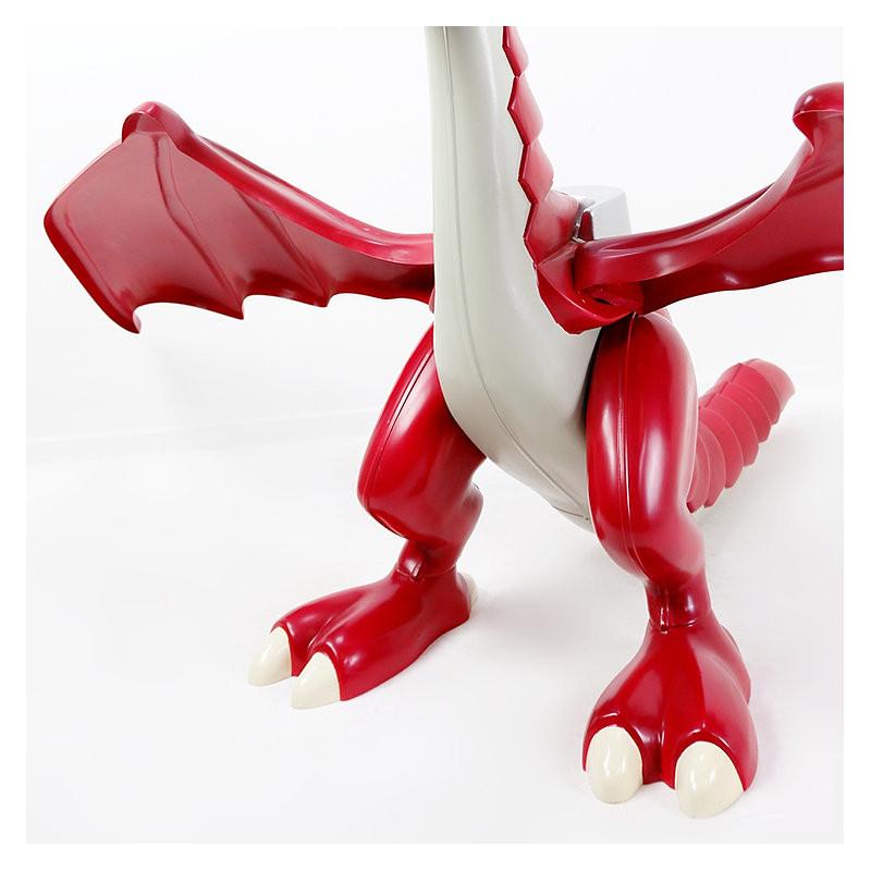 XL Large Original Red dragon and Playmobil Knight - Wingspan 220cm For Sale 6