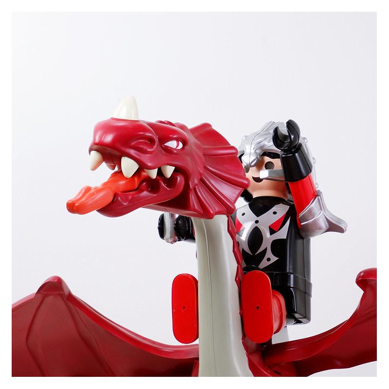XL Large Original Red dragon and Playmobil Knight - Wingspan 220cm For Sale 9