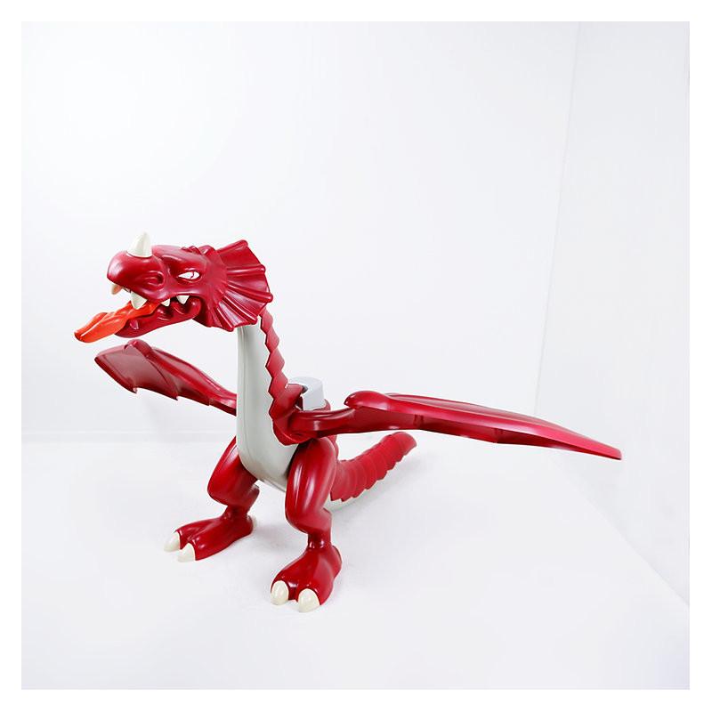 20th Century XL Large Original Red dragon and Playmobil Knight - Wingspan 220cm For Sale