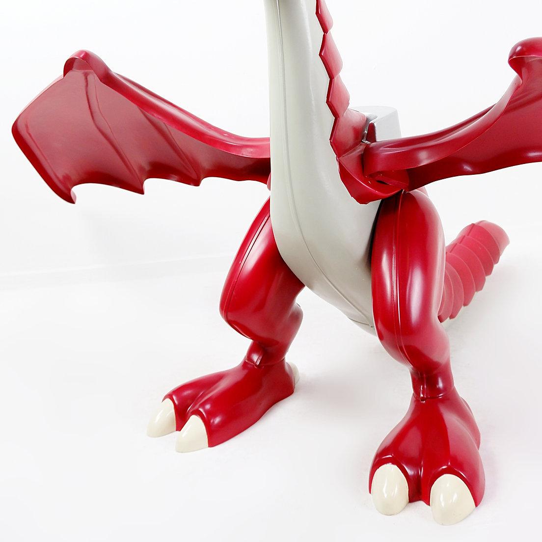 XL Großer Original roter Original Drache und Playmobil-Krieger - Flügelspan 220cm (Kunststoff) im Angebot